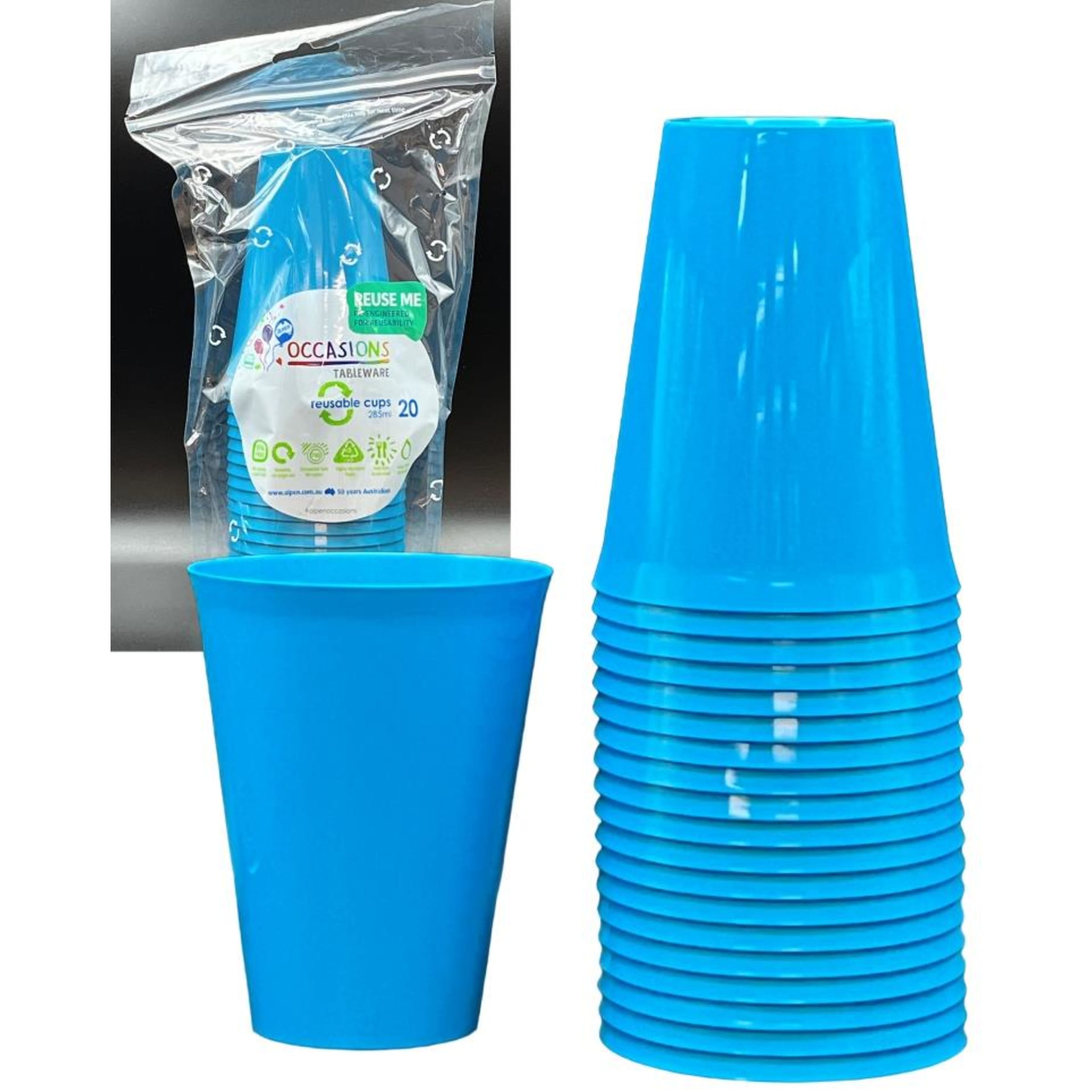 Occasions Azure Blue Cup 285ml (20 Pack)