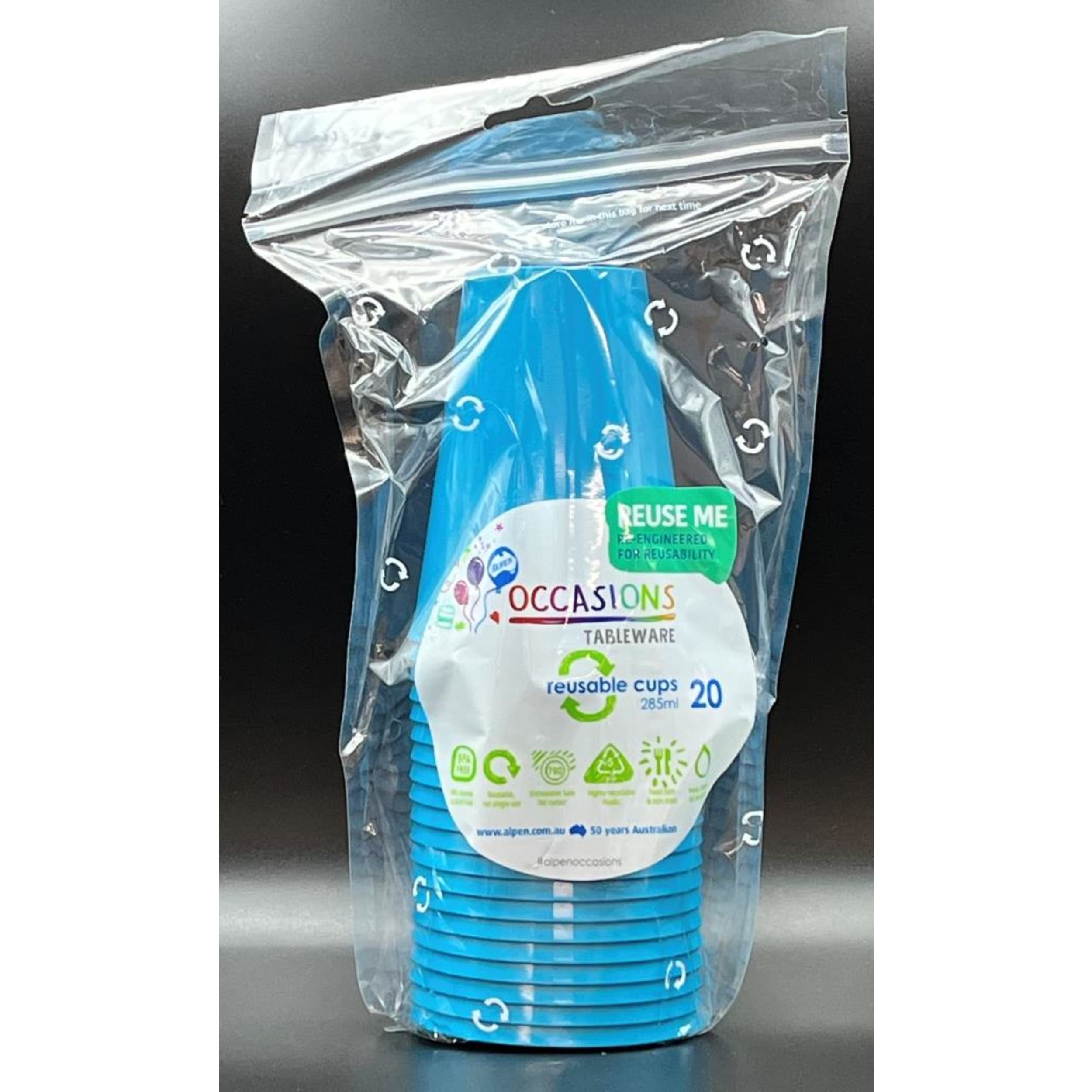 Occasions Azure Blue Cup 285ml (20 Pack)