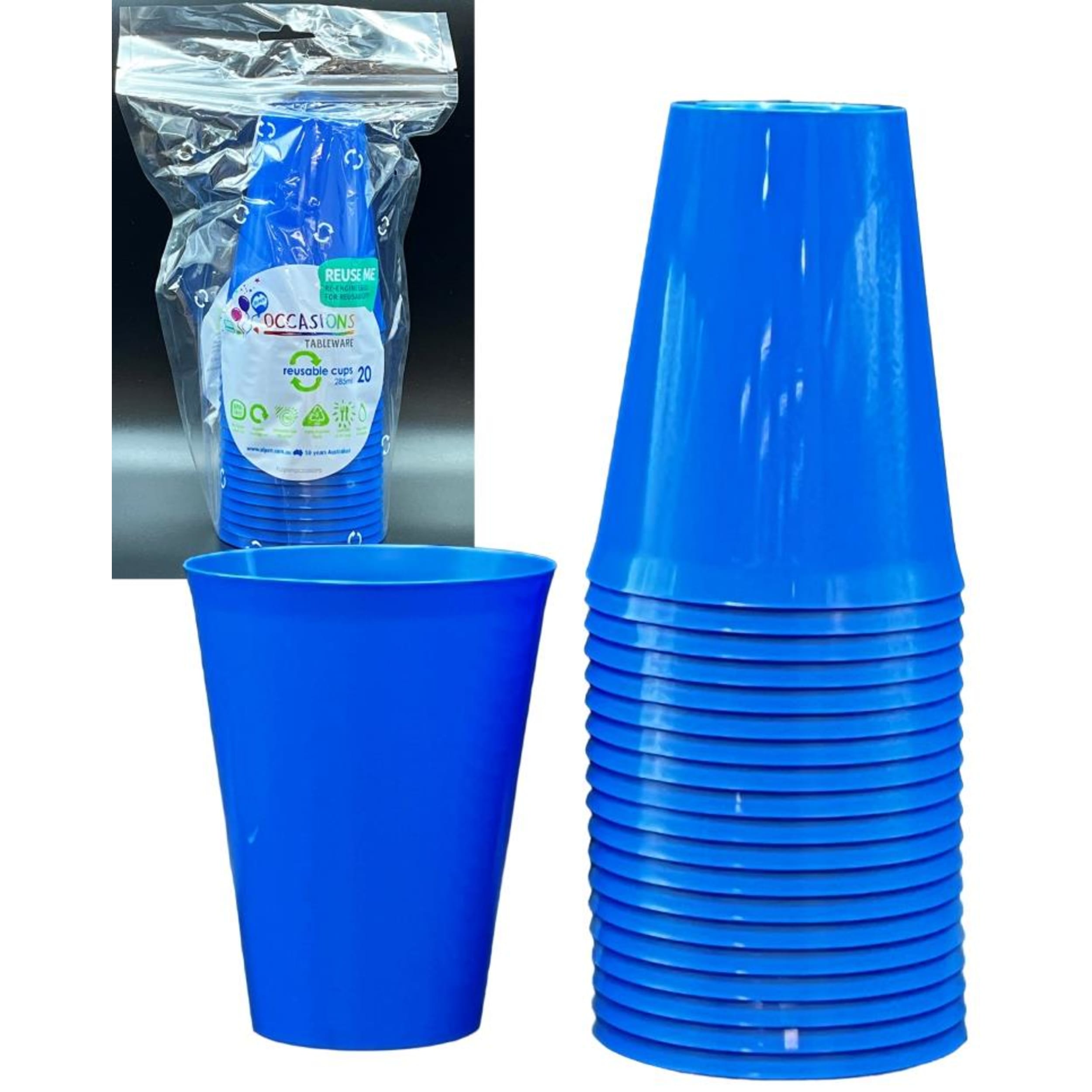 Occasions Royal Blue Cup 285ml (20 Pack)