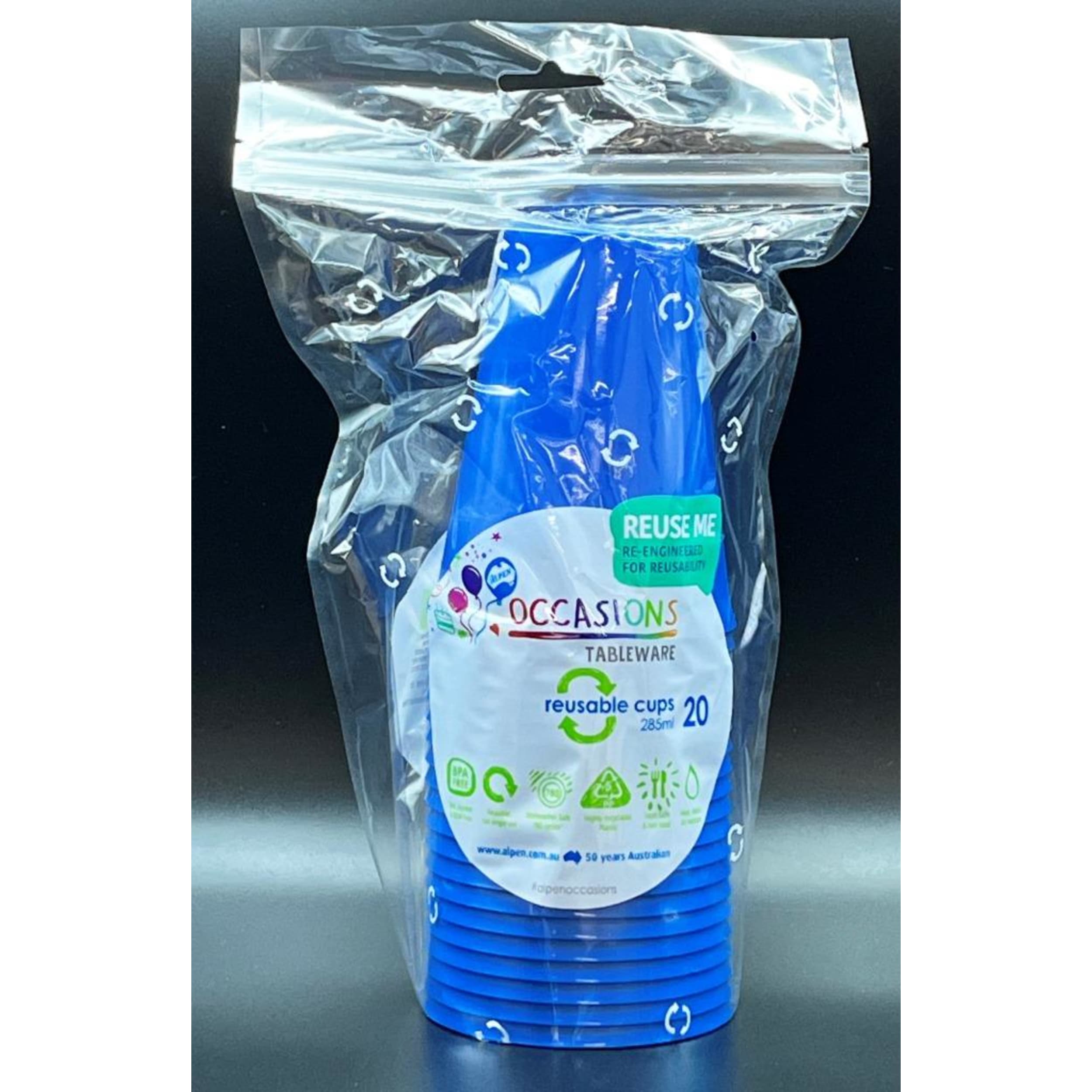 Occasions Royal Blue Cup 285ml (20 Pack)