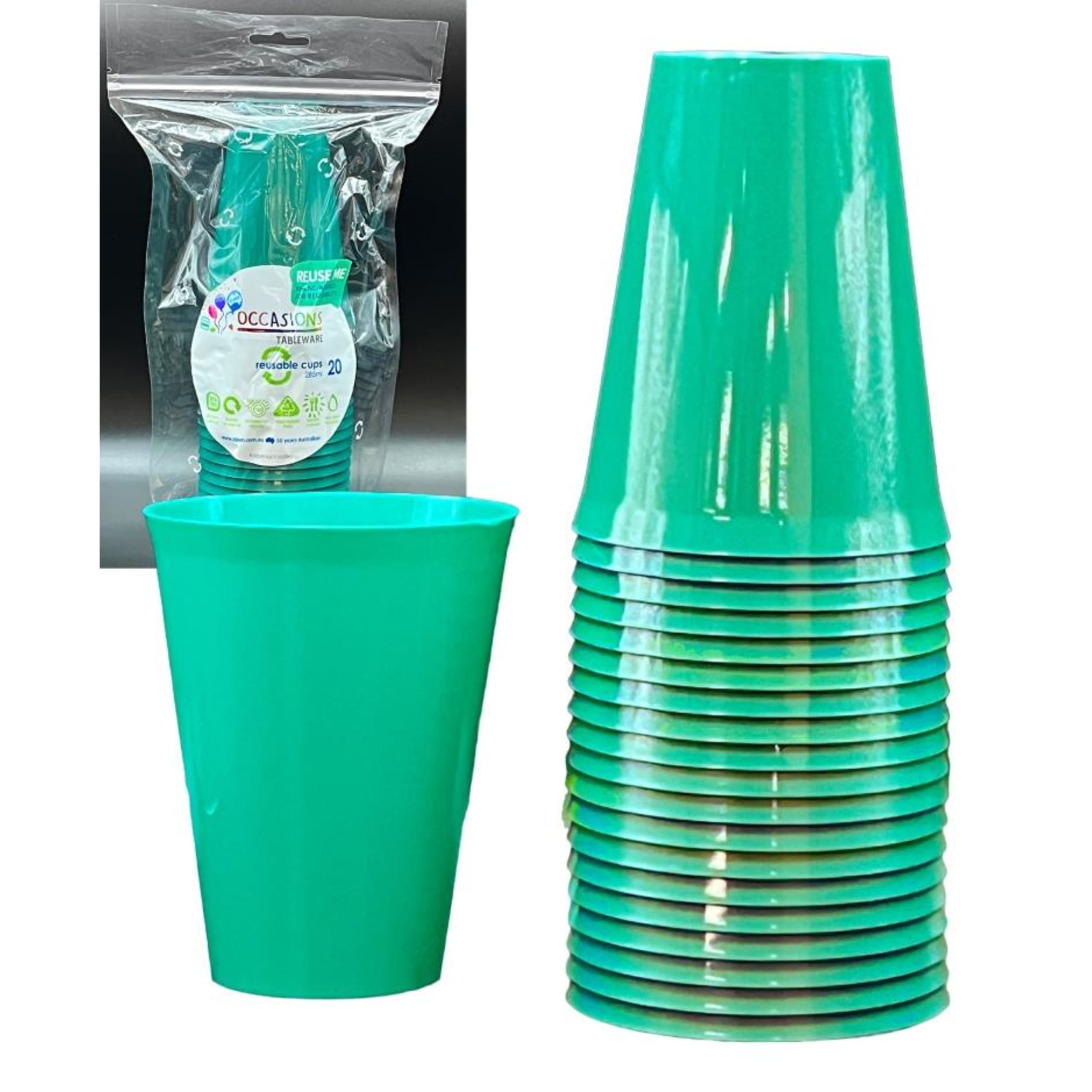 Occasions Green Cup 285ml (20 Pack)