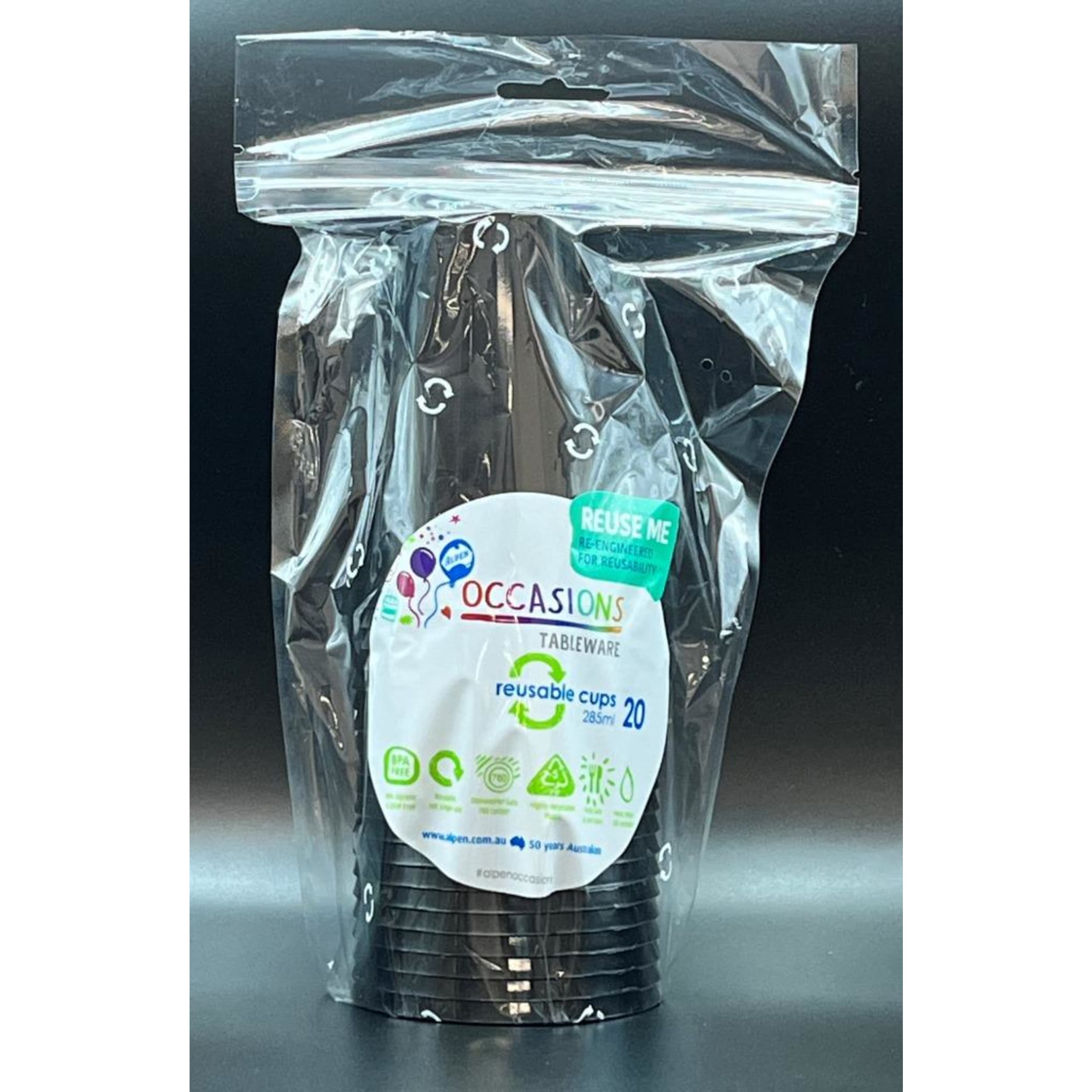 Occasions Black Cup 285ml (20 Pack)