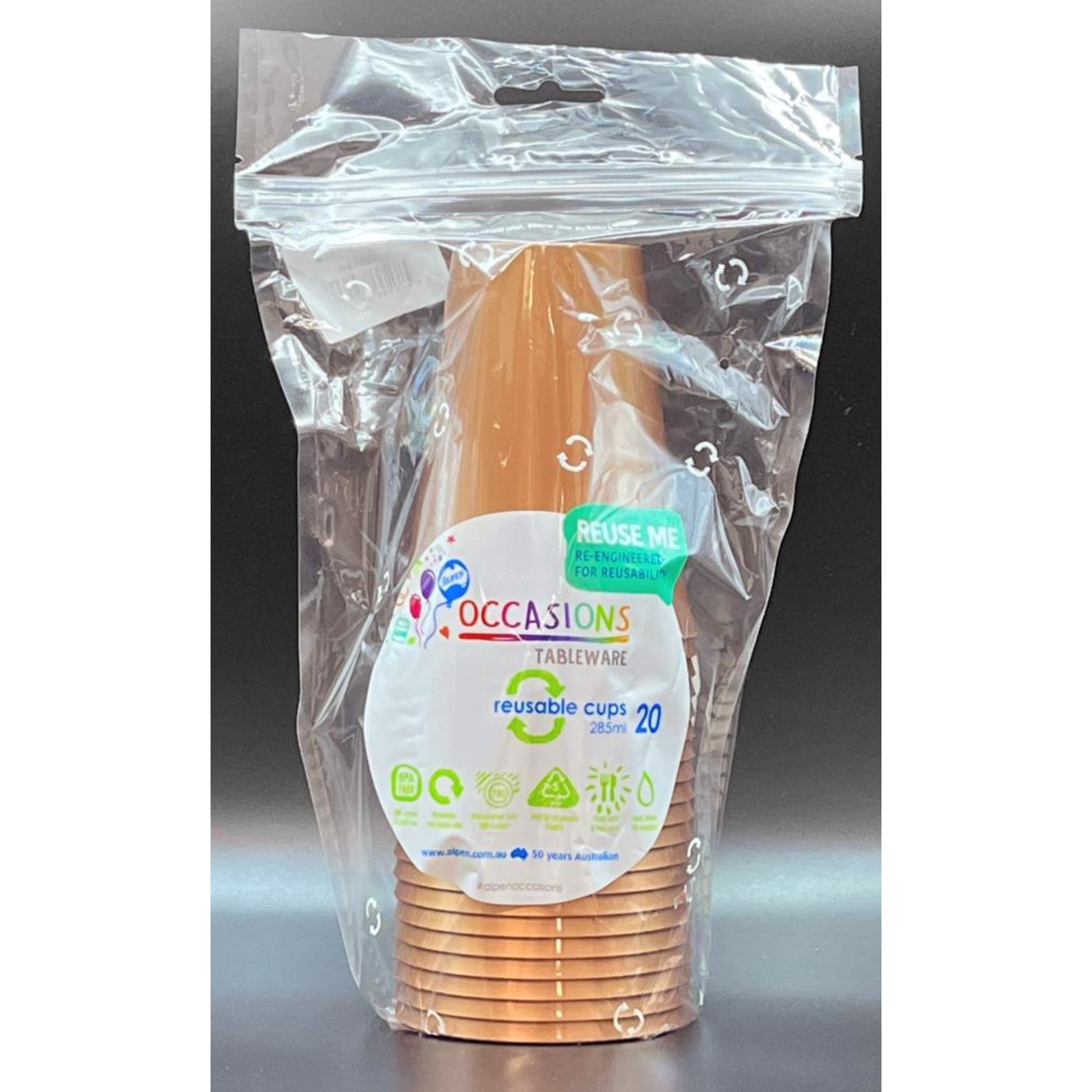 Occasions Rose Gold Cup (20 Pack)