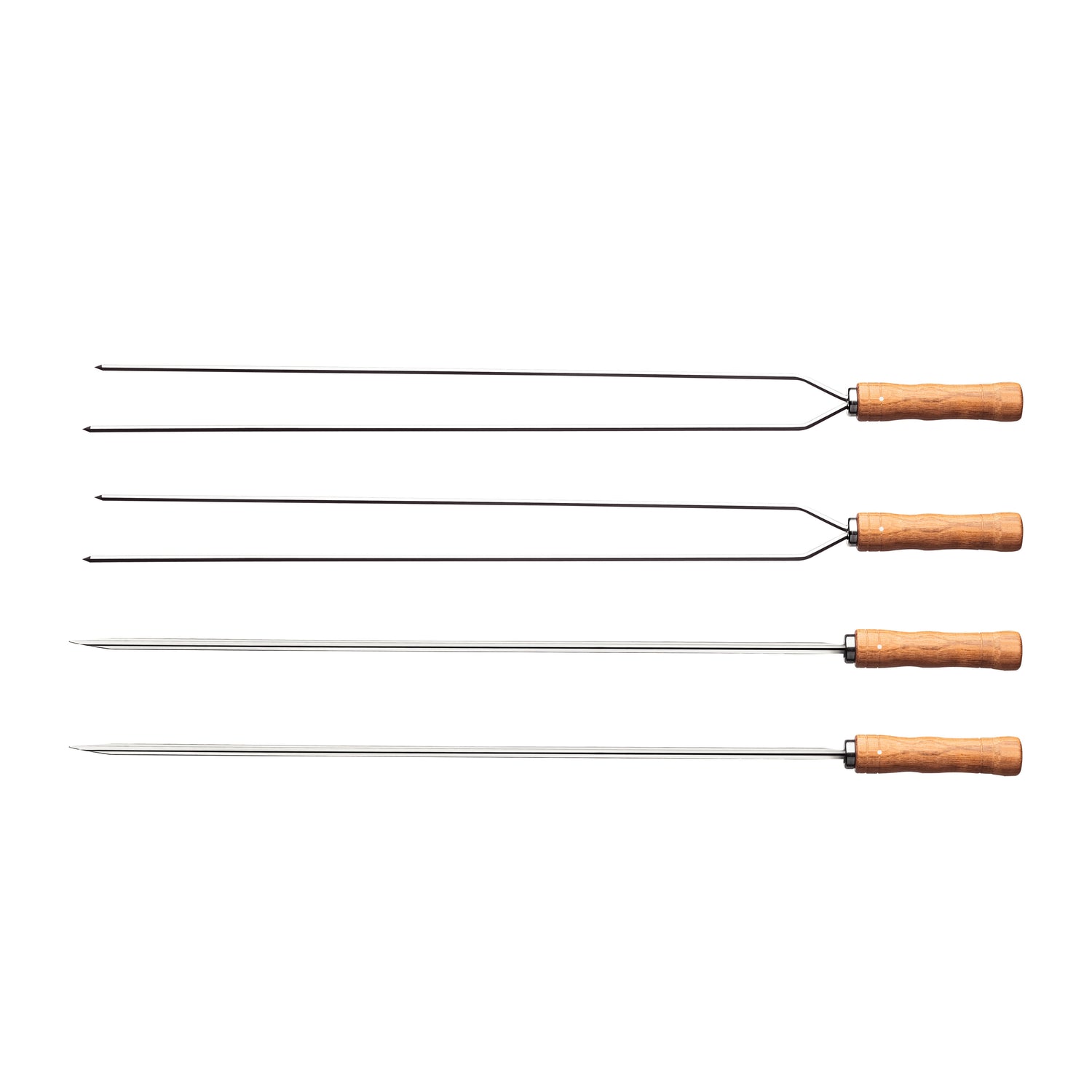 Tramontina Churrasco Skewer Set – 4 Piece – 2x Double & 2x Single Prong – 75cm Stainless Steel