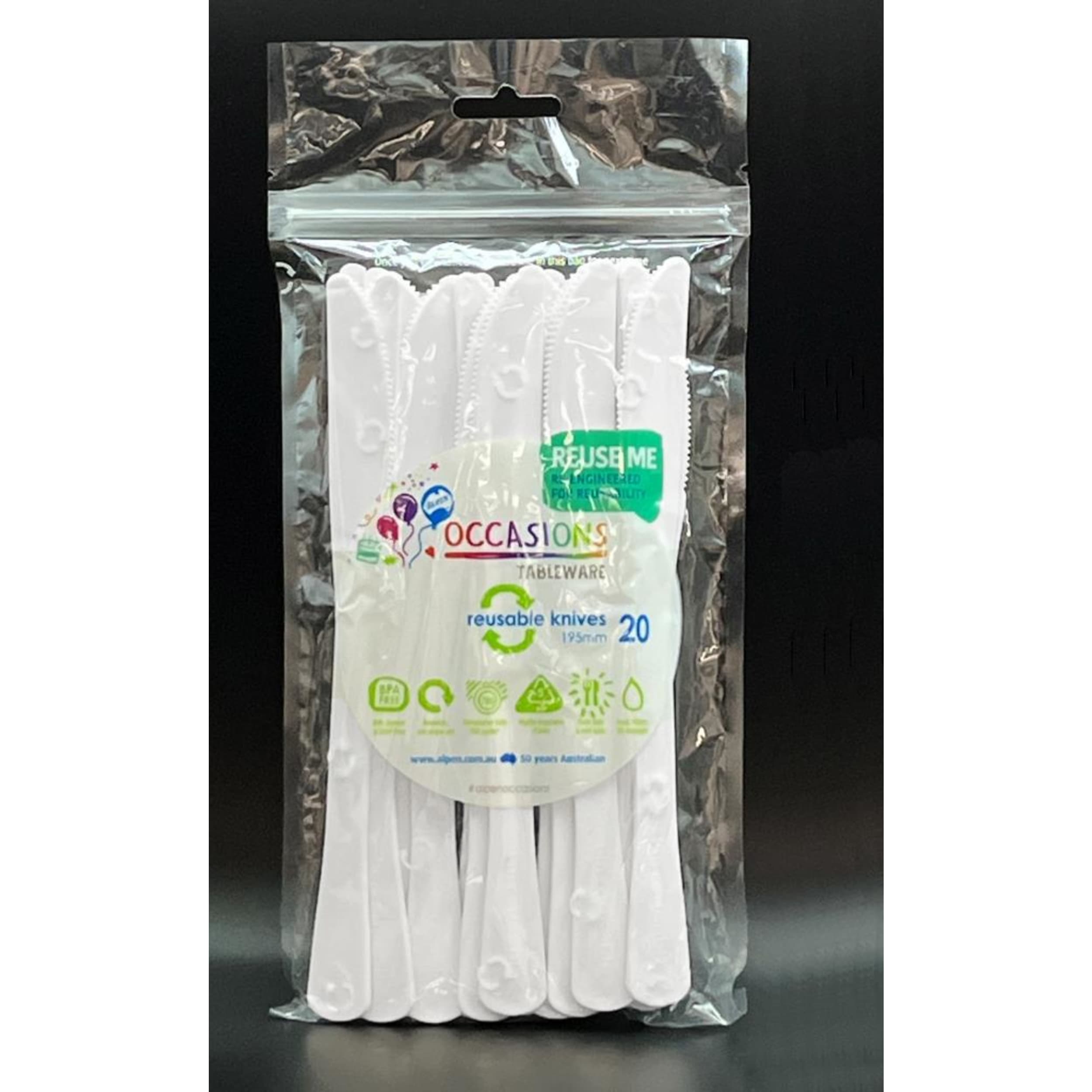 Occasions White Knife 190mm (20 Pack)