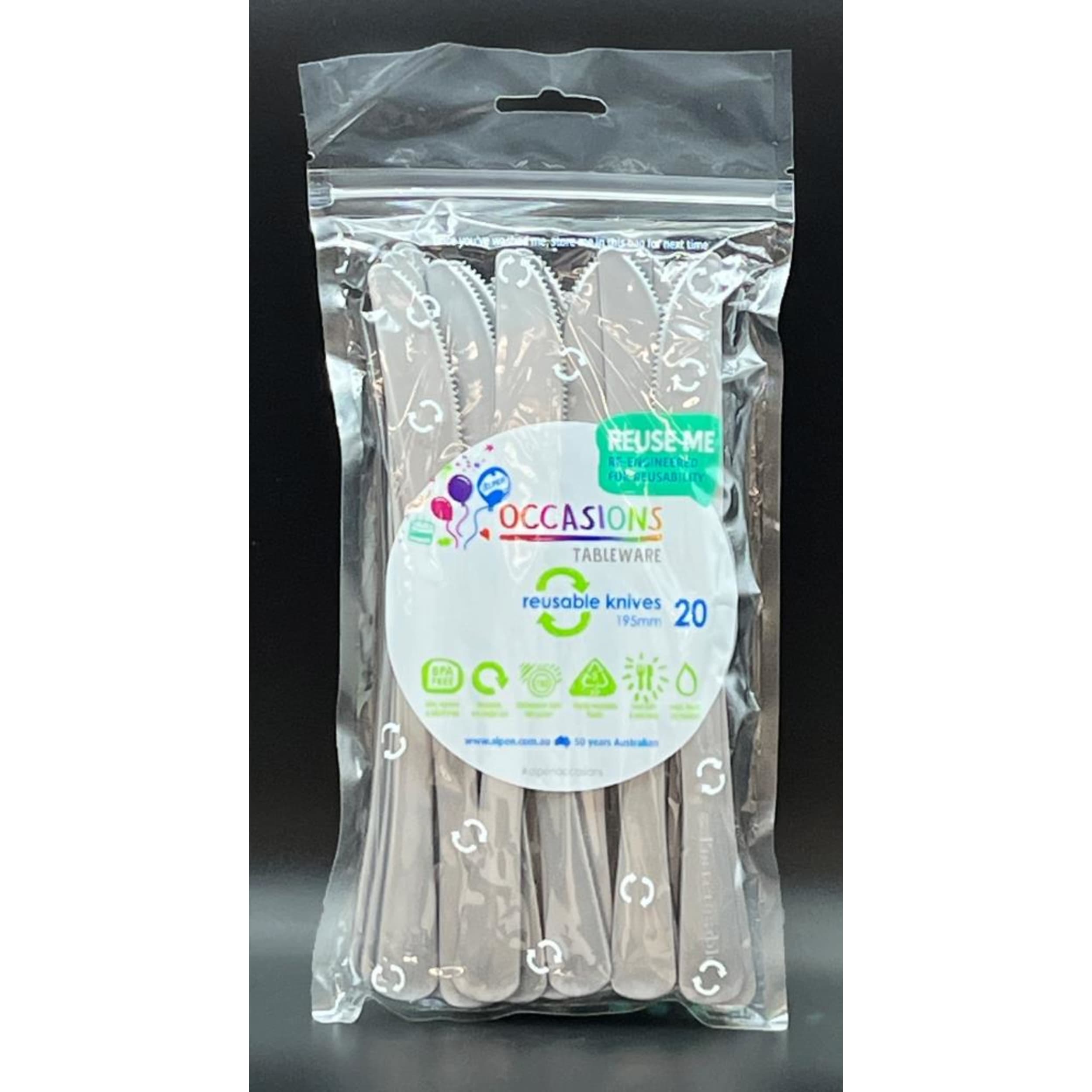 Occasions Silver Knife 190mm (20 Pack)
