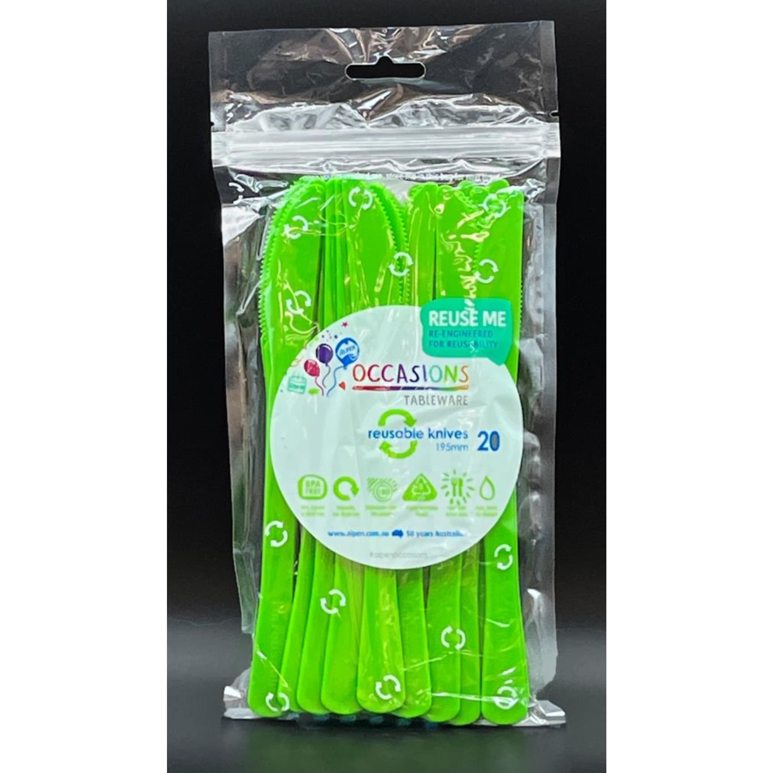 Occasions Lime Knife 190mm (20 Pack)