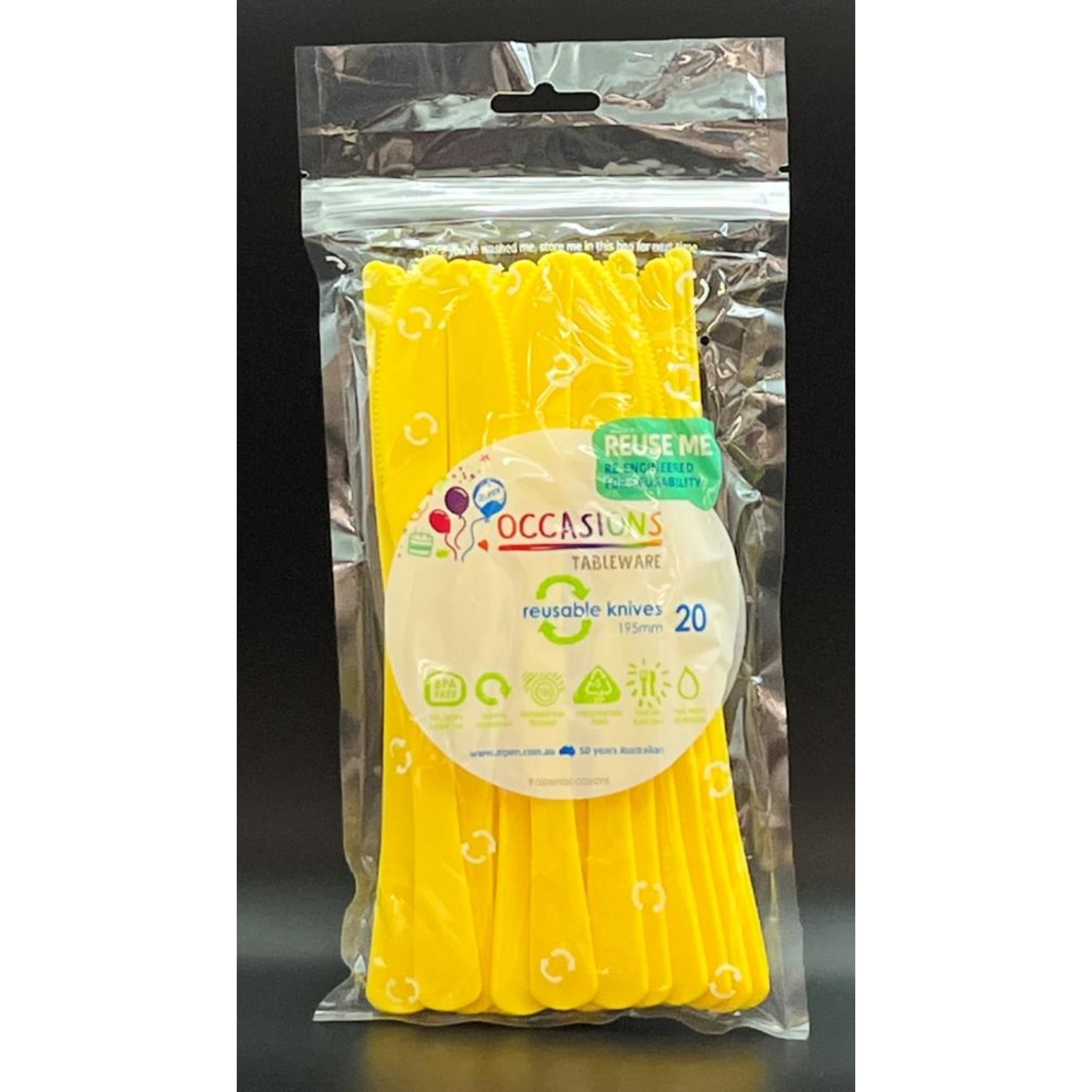 Occasions Yellow Knife 190mm (20 Pack)