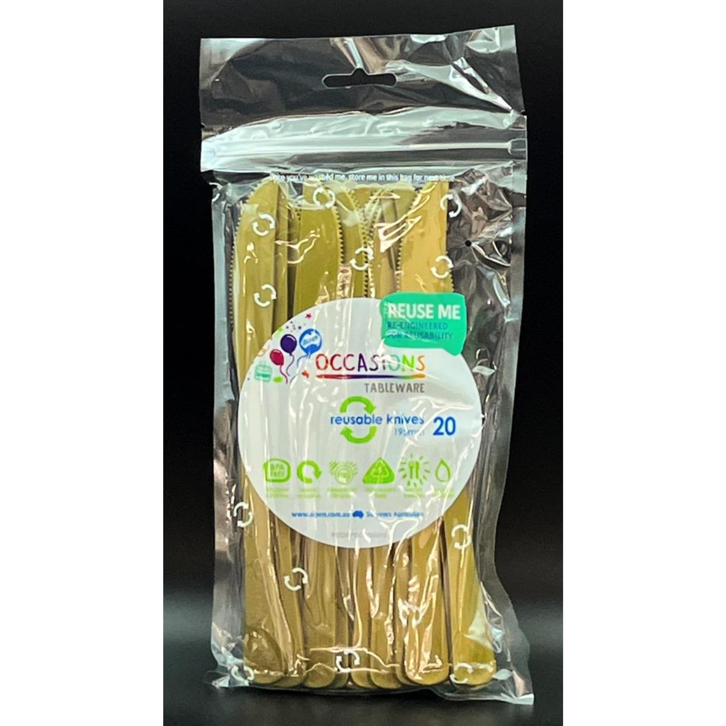 Occasions Gold Knife 190mm (20 Pack)