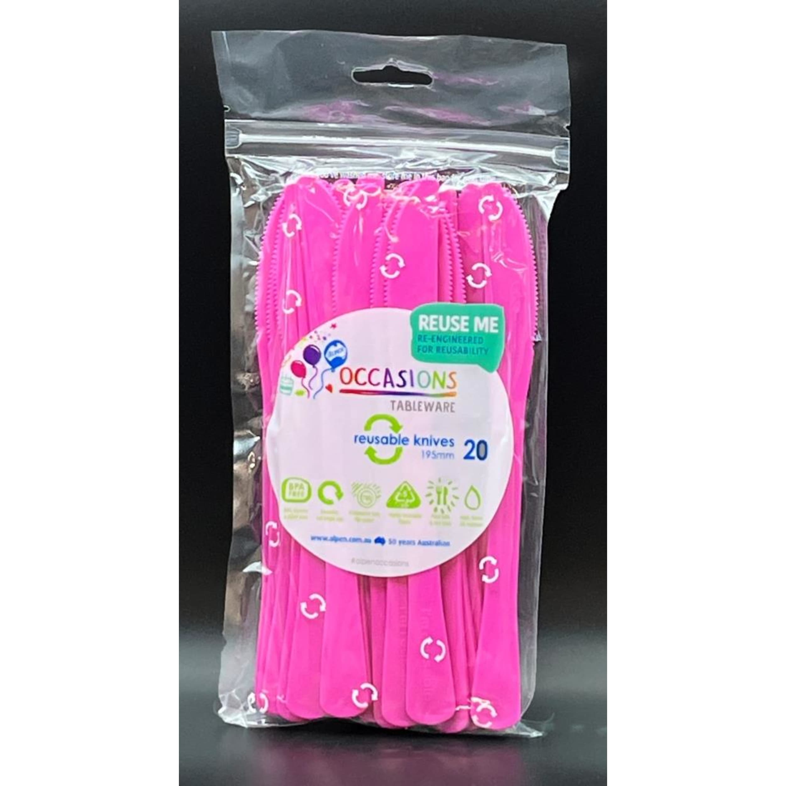 Occasions Magenta Knife 190mm (20 Pack)