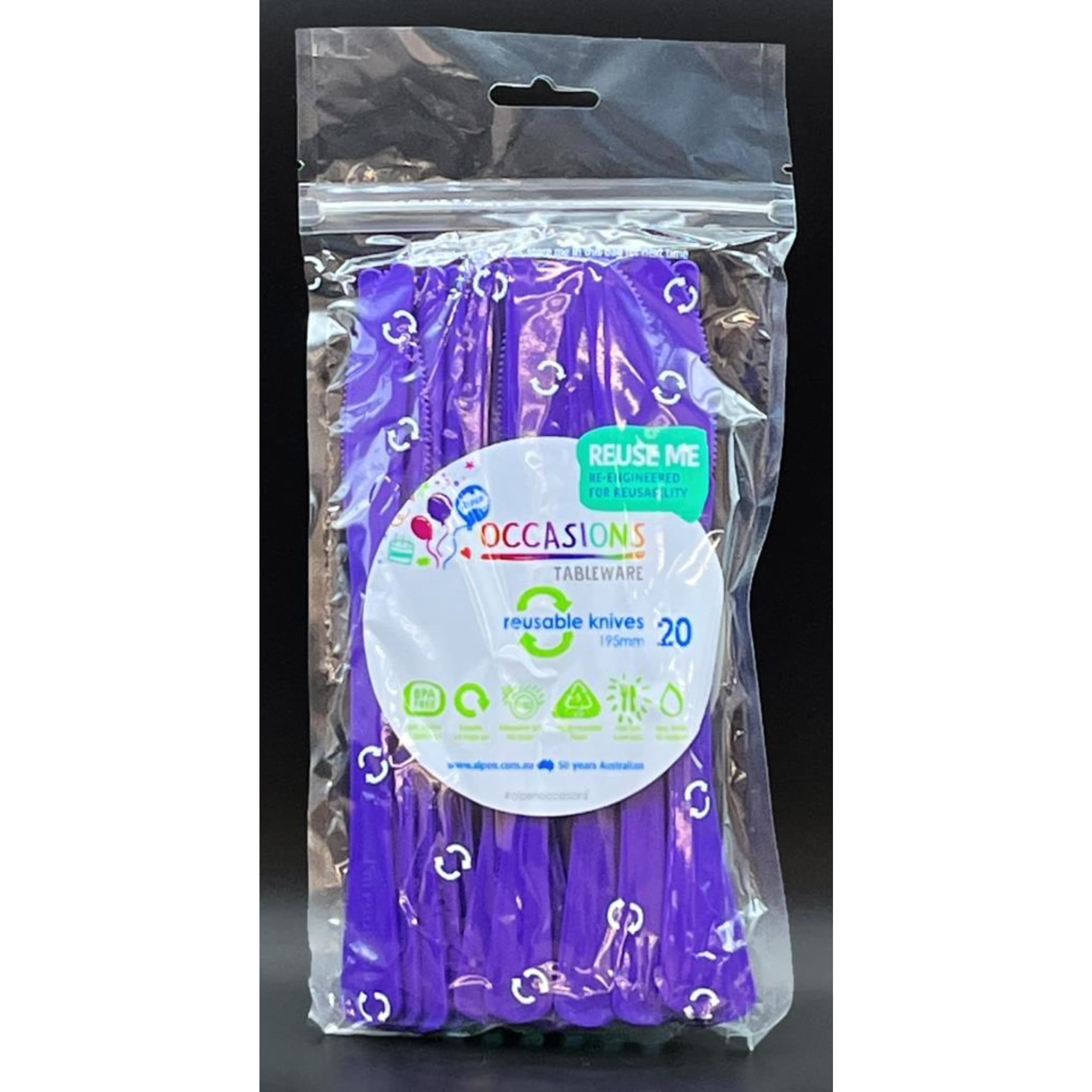 Occasions Purple Knife 190mm (20 Pack)