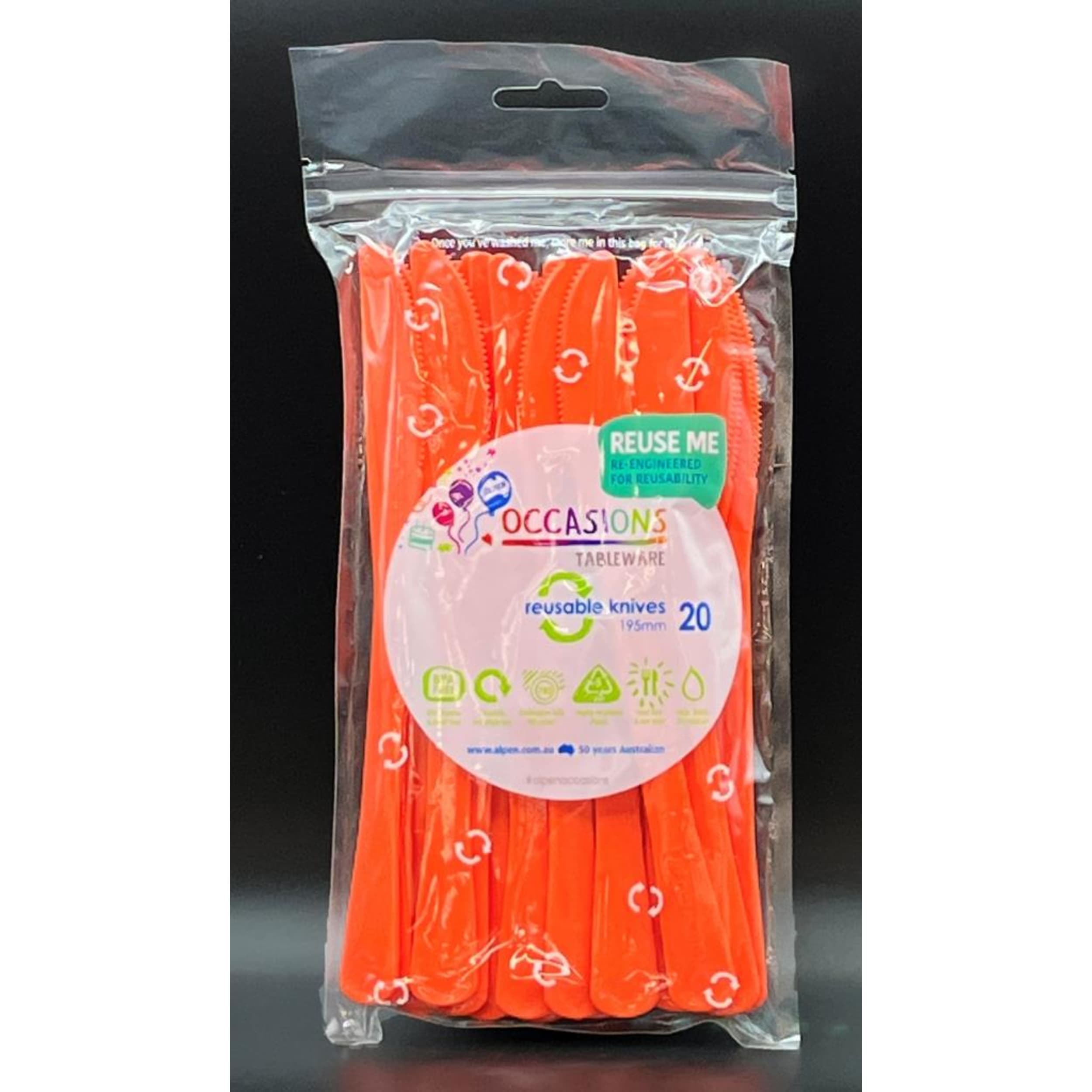 Occasions Orange Knife 190mm (20 Pack)