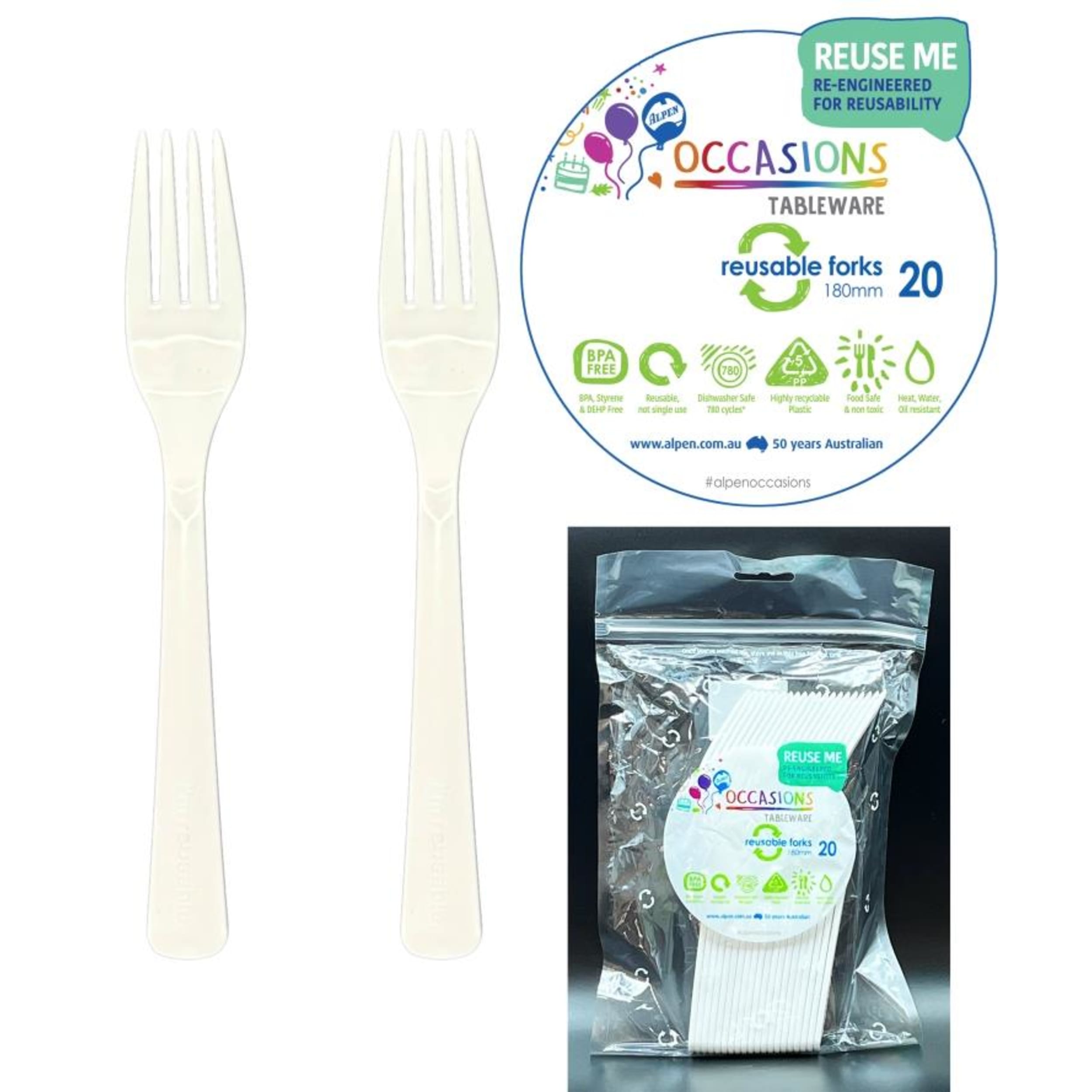 Occasions White Fork (20 Pack)