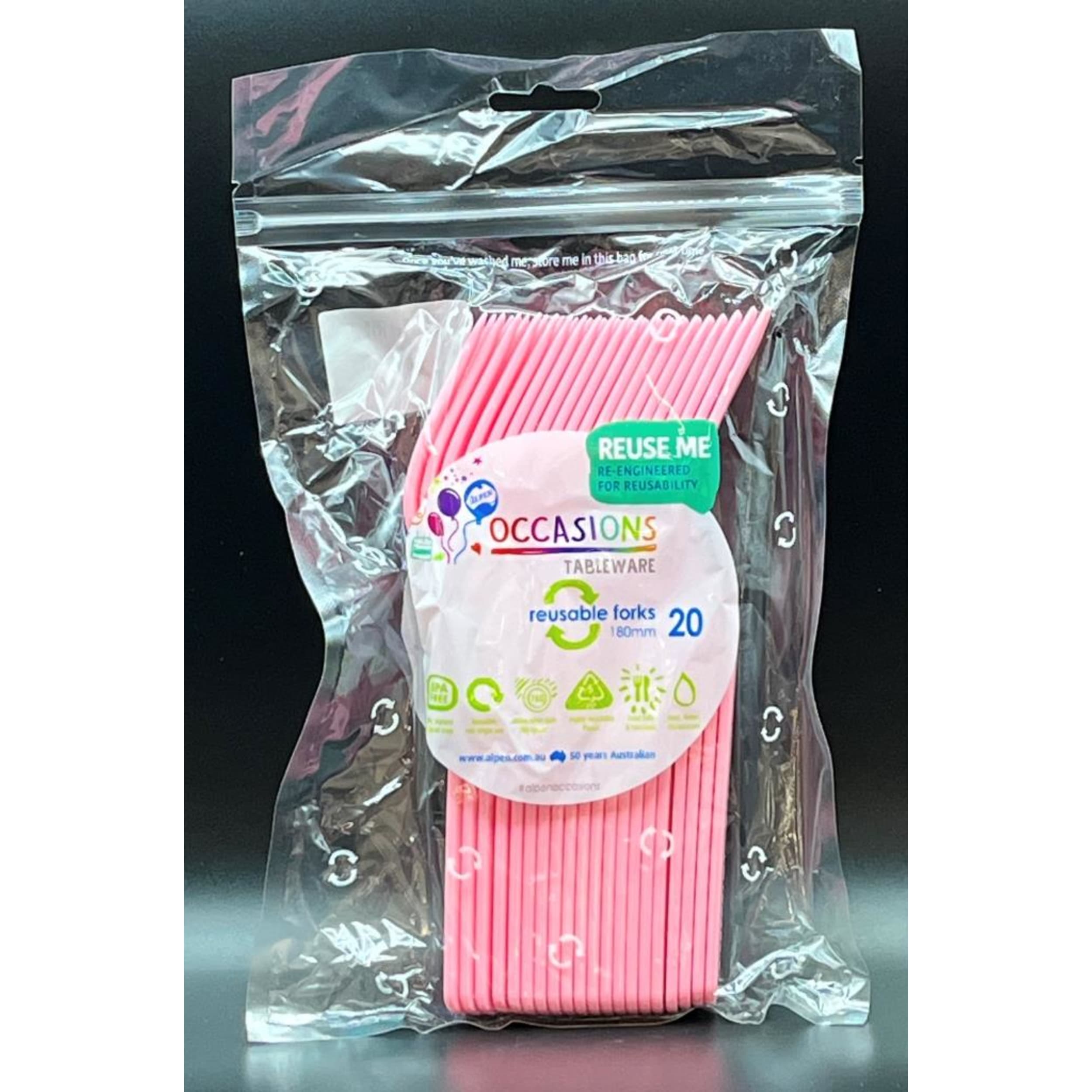 Occasions Light Pink Fork (20 Pack)