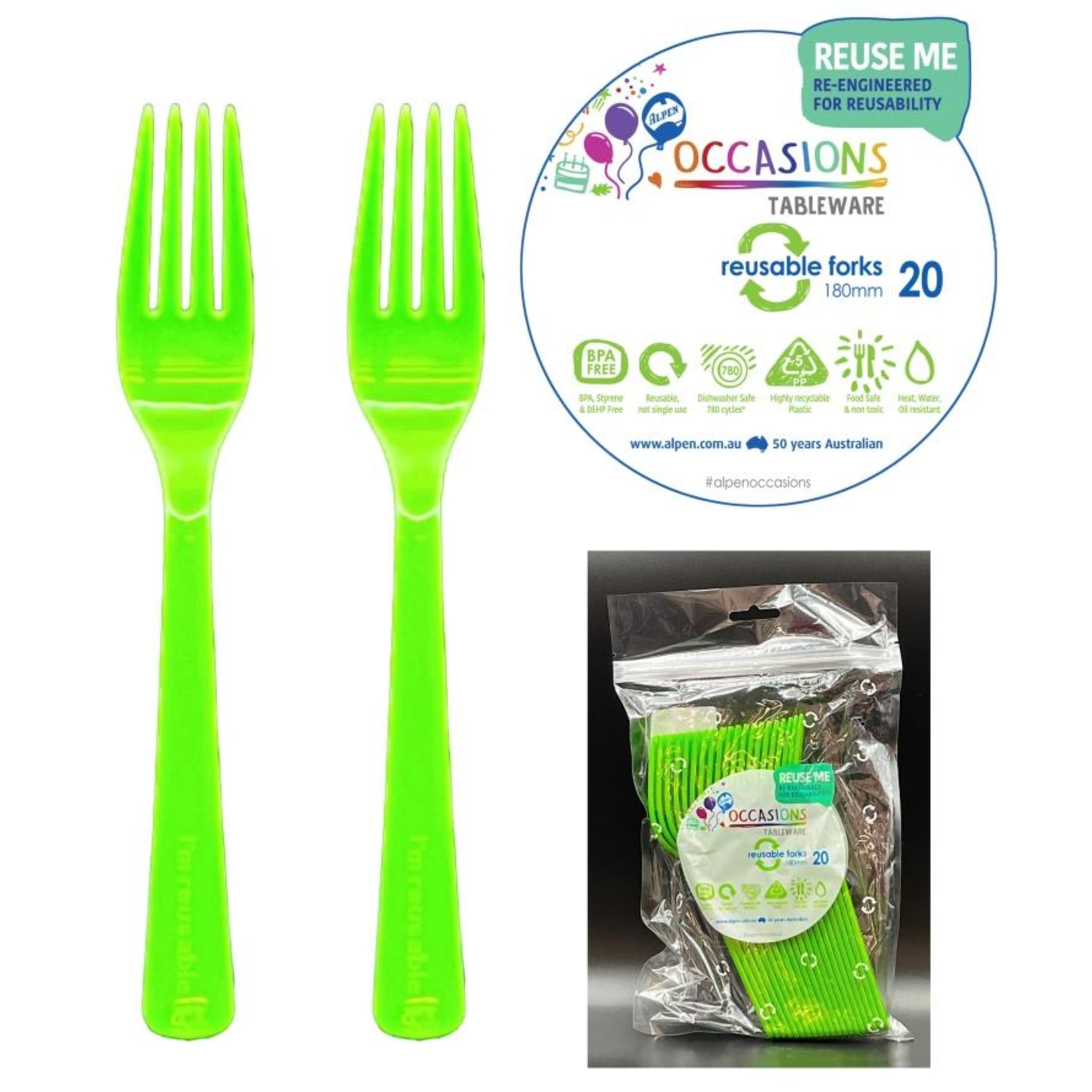 Occasions Lime Fork (20 Pack)