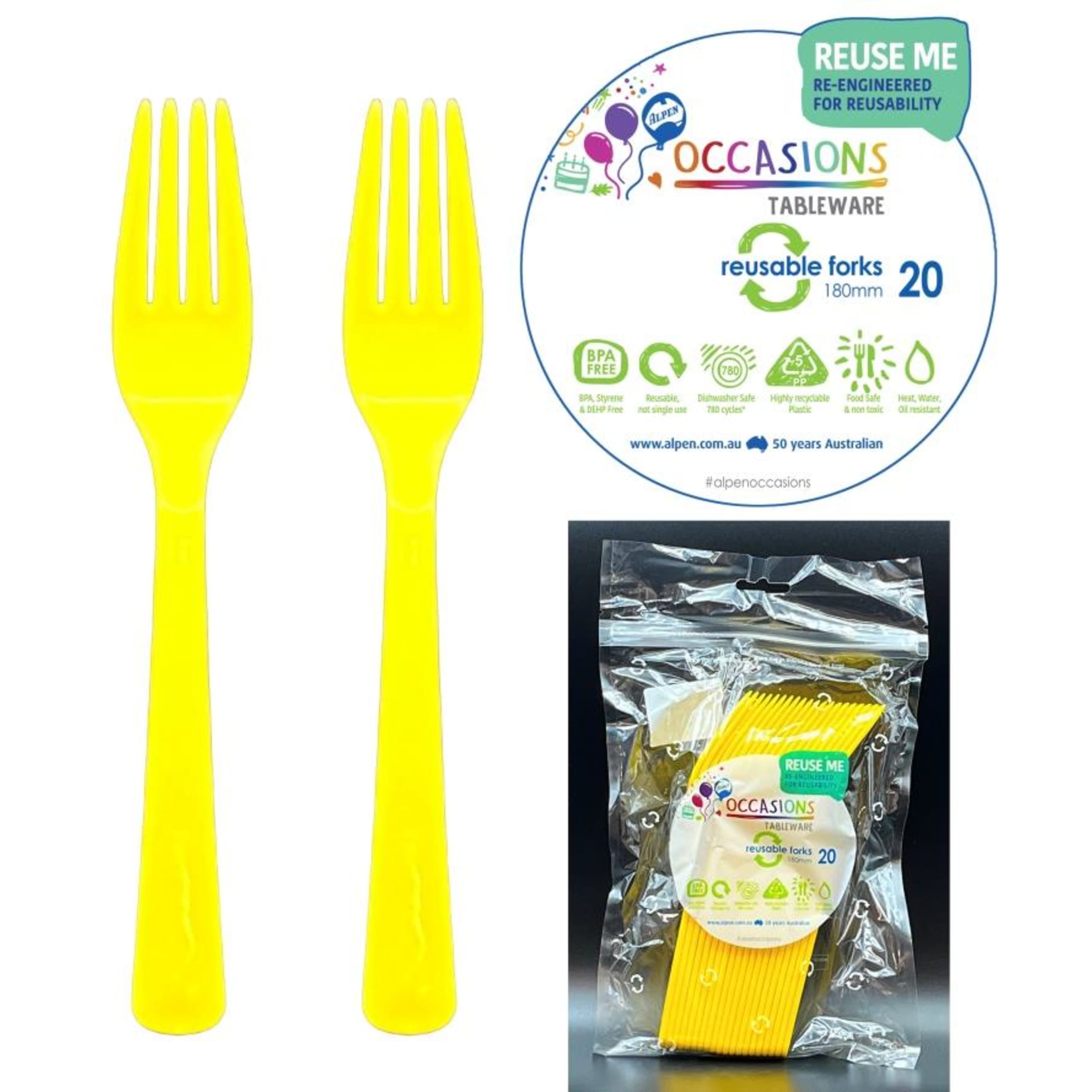 Occasions Yellow Fork (20 Pack)