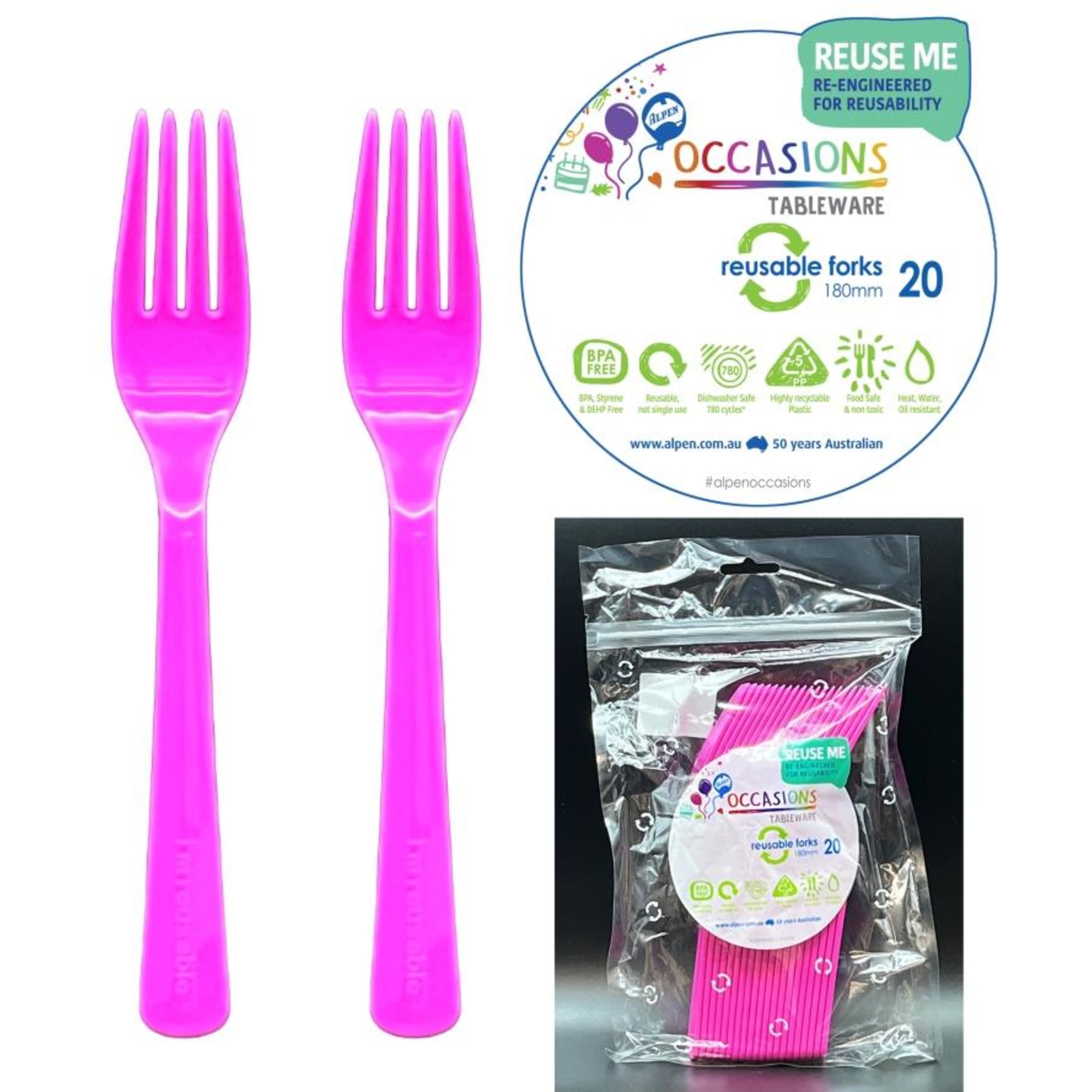 Occasions Magenta Fork (20 Pack)