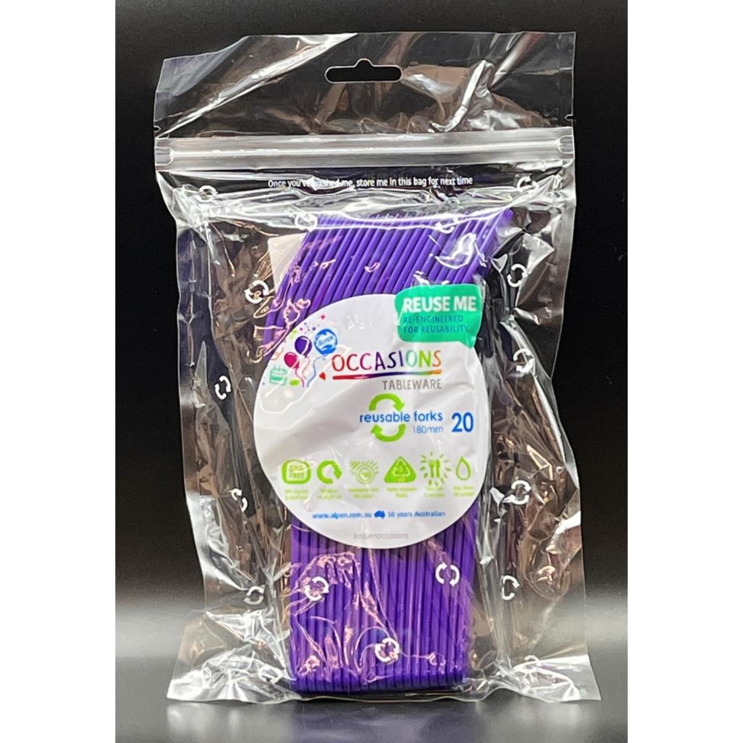 Occasions Purple Fork (20 Pack)