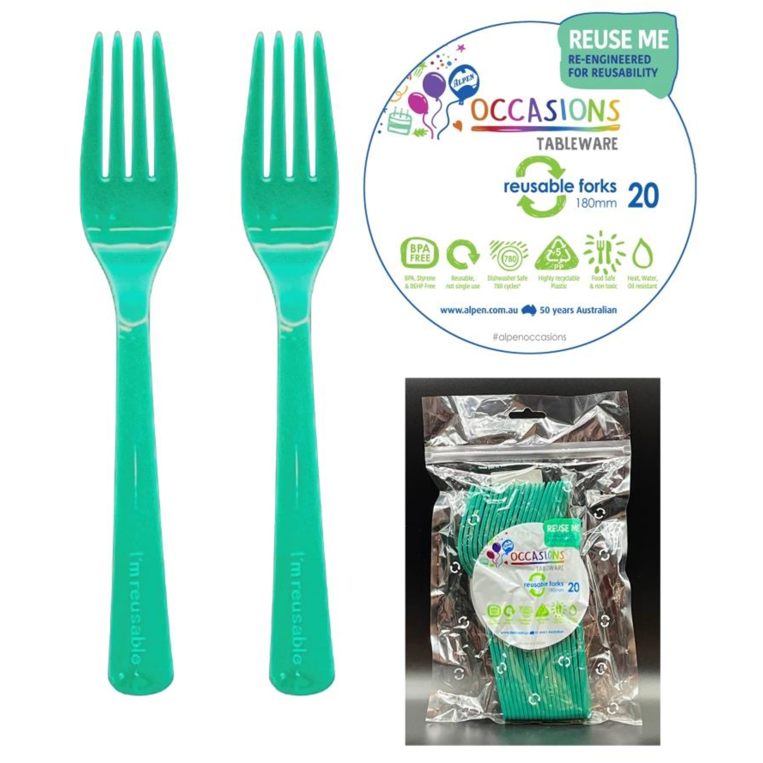 Occasions Green Fork (20 Pack)