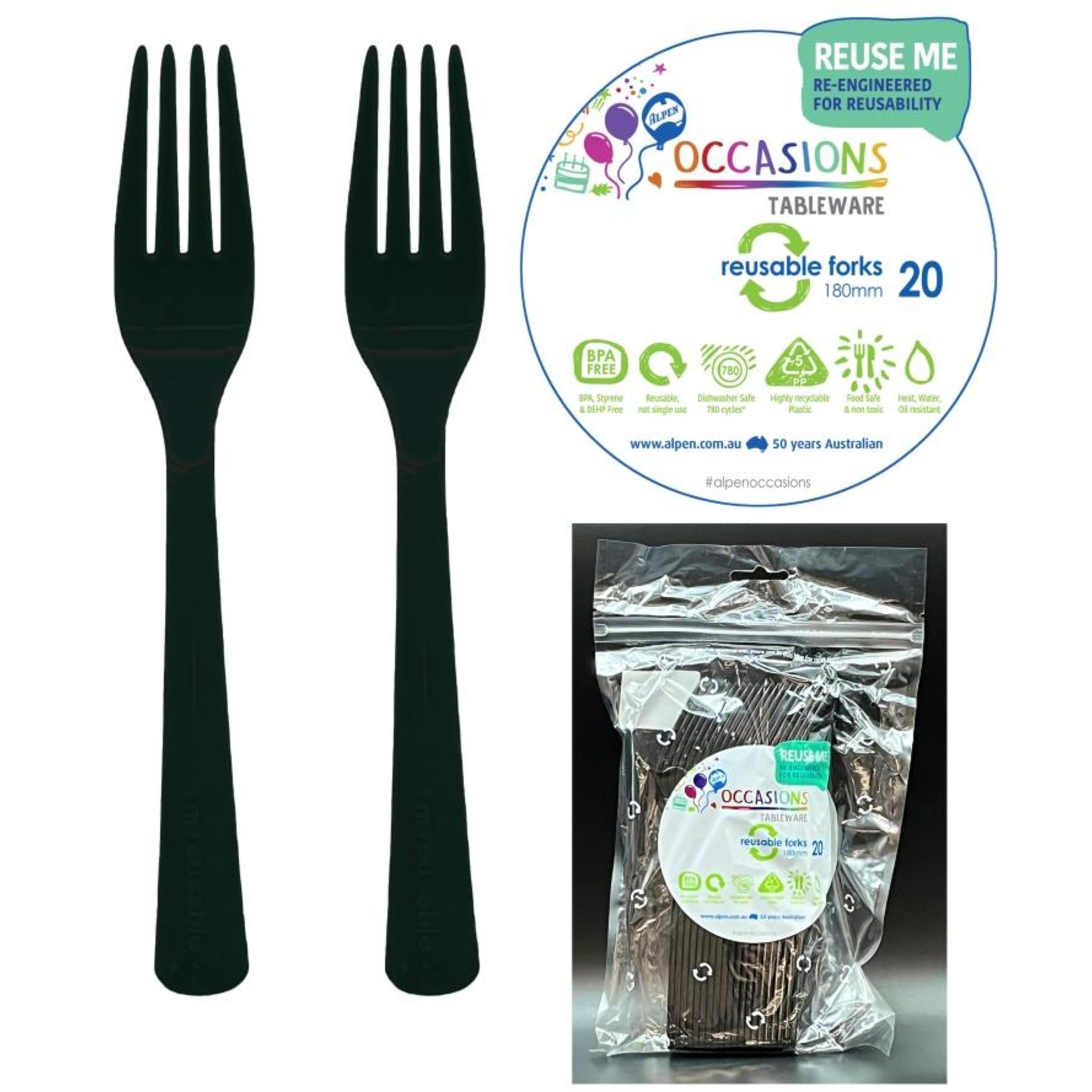 Occasions Black Fork (20 Pack)