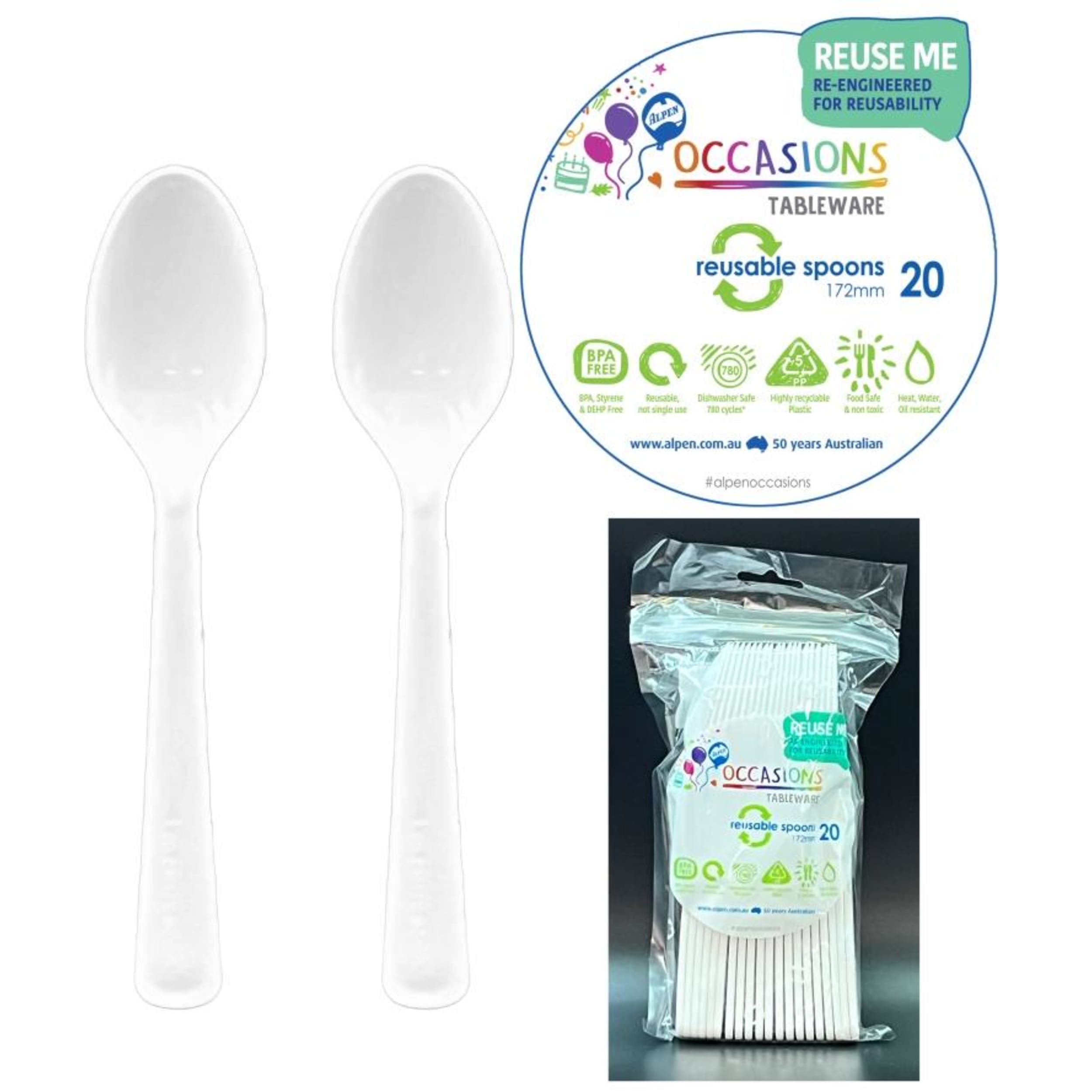 Occasions White Spoon (20 Pack)