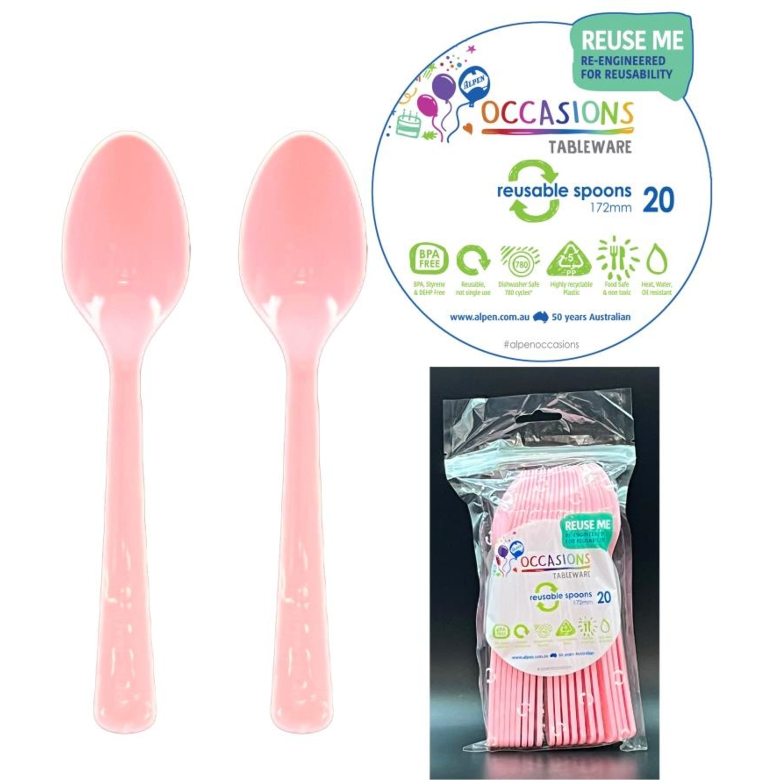 Occasions Light Pink Spoon (20 Pack)