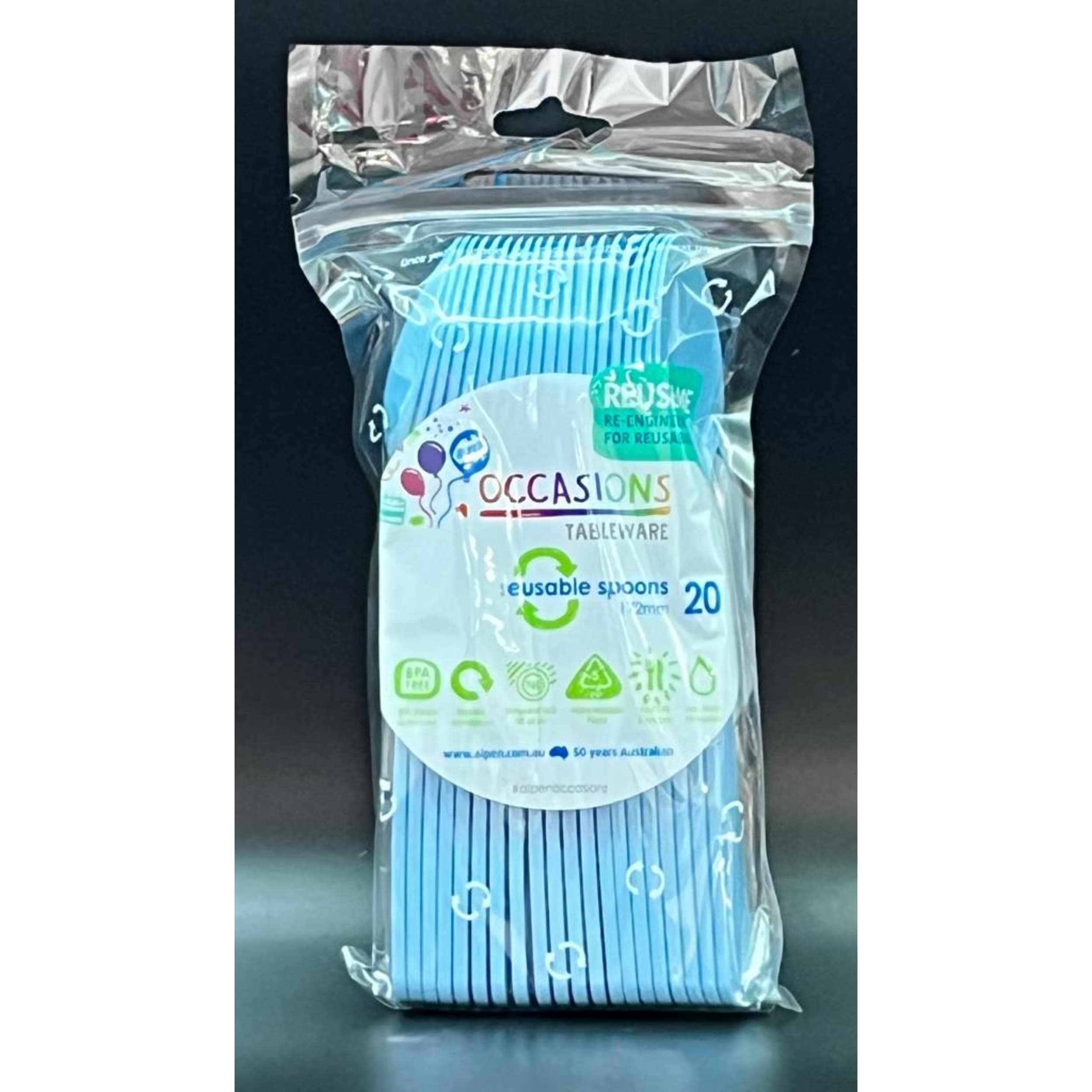 Occasions Light Blue Spoon (20 Pack)