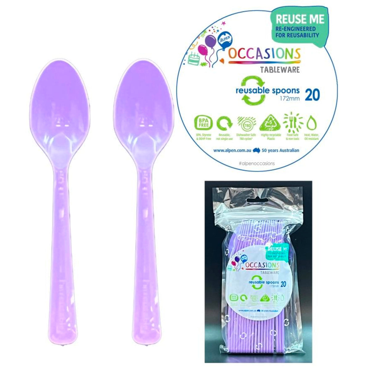 Occasions Lavender Spoon (20 Pack)