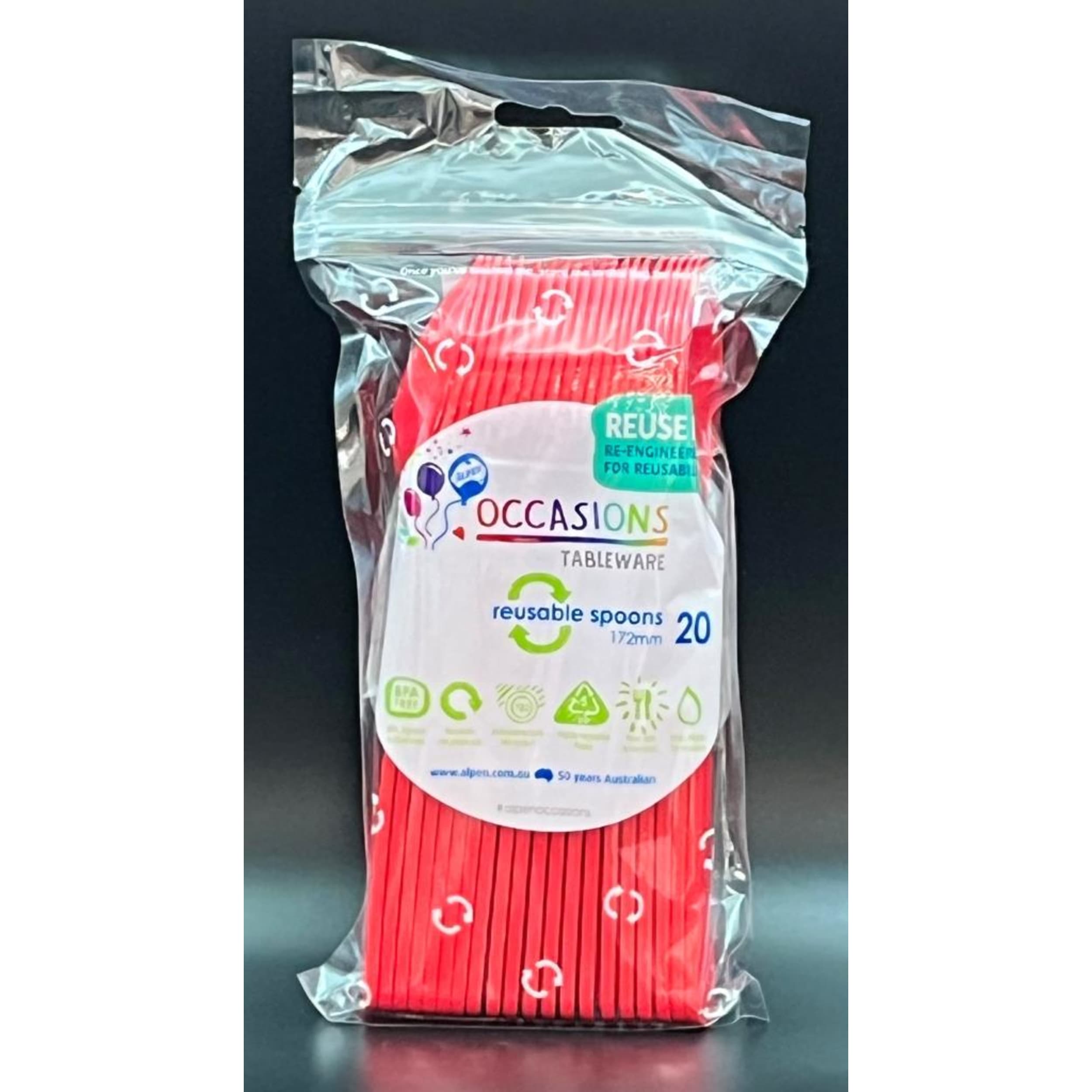 Occasions Red Spoon (20 Pack)