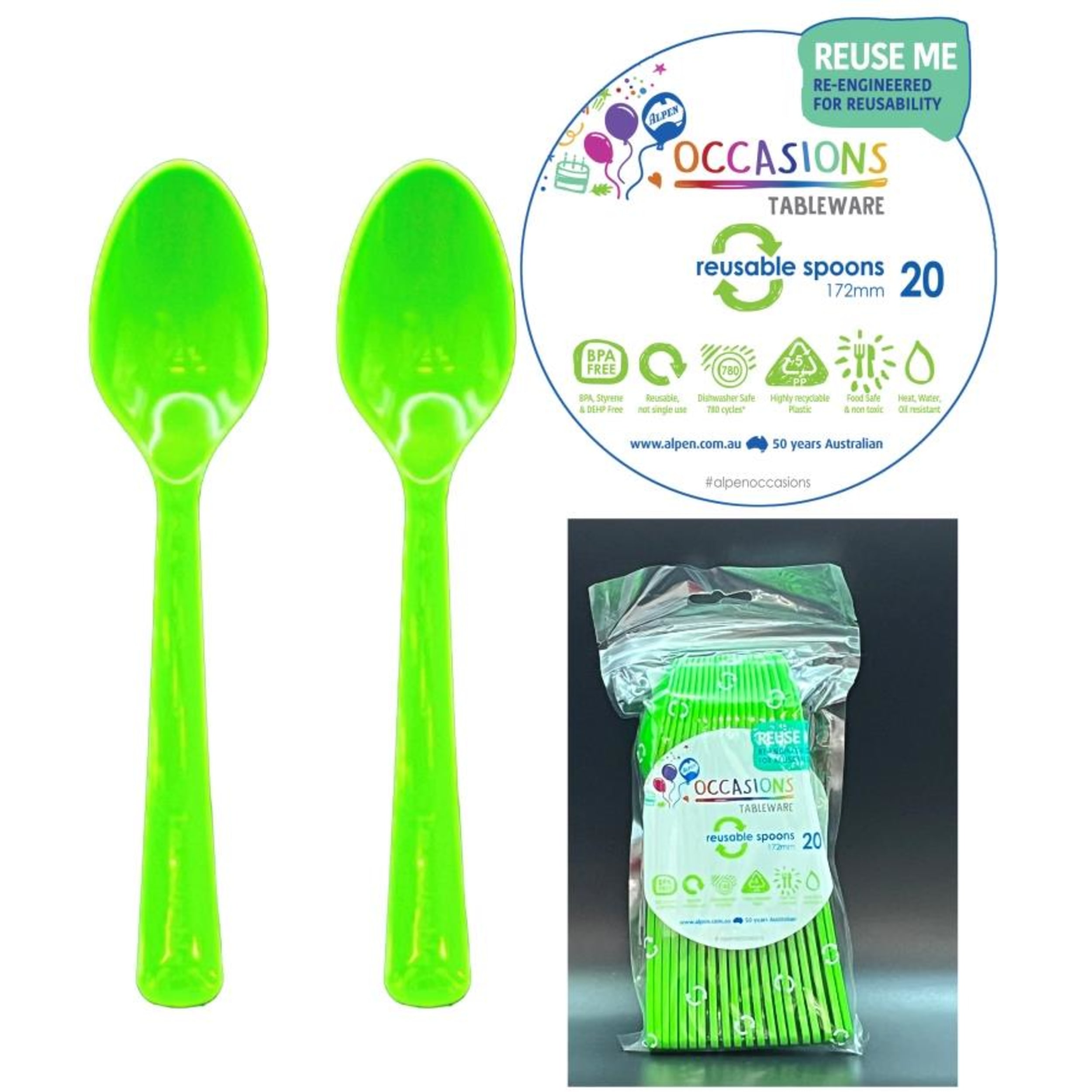 Occasions Lime Spoon (20 Pack)