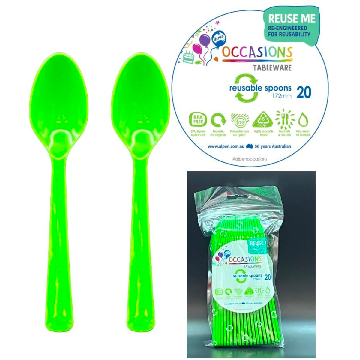 Occasions Lime Spoon (20 Pack)