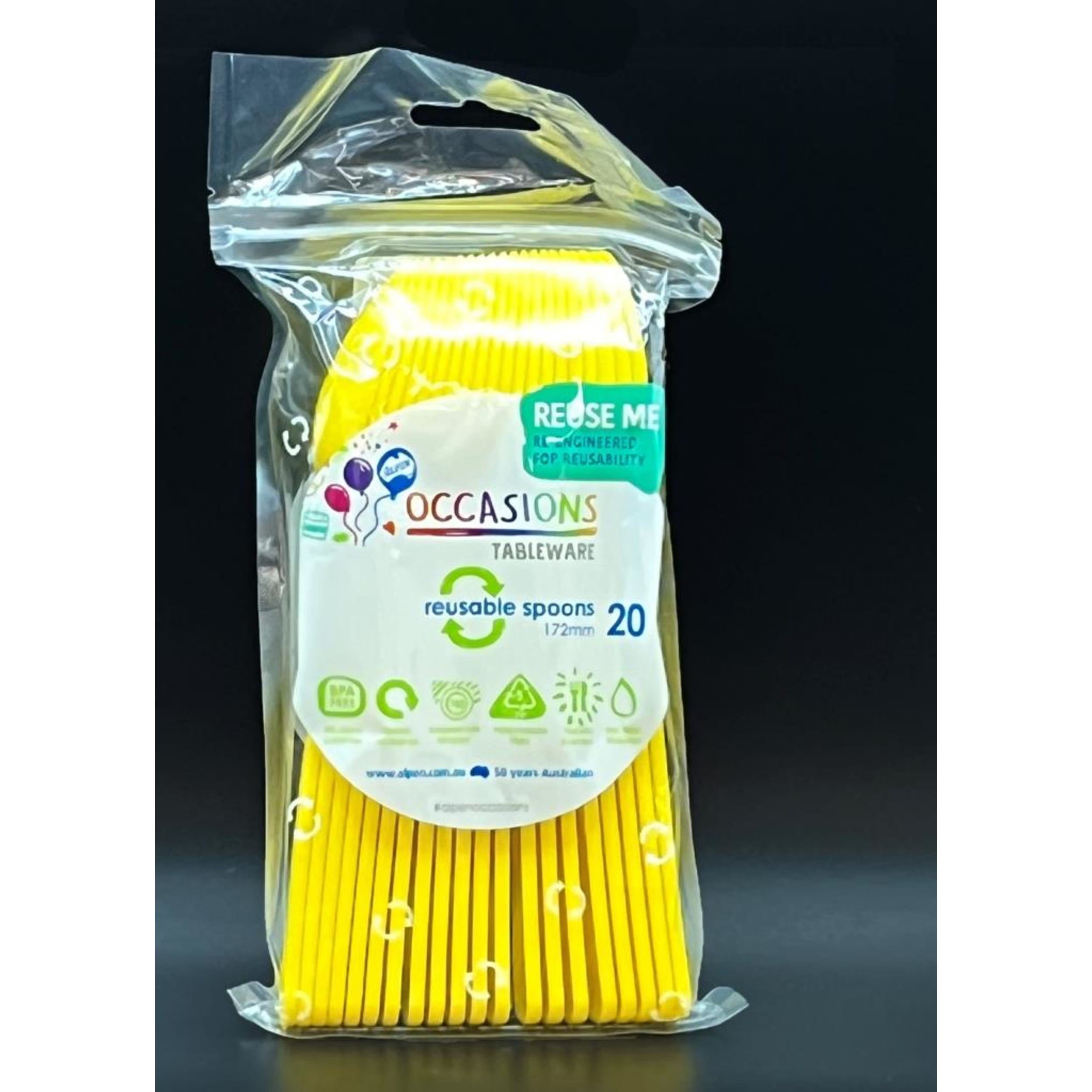 Occasions Yellow Spoon (20 Pack)