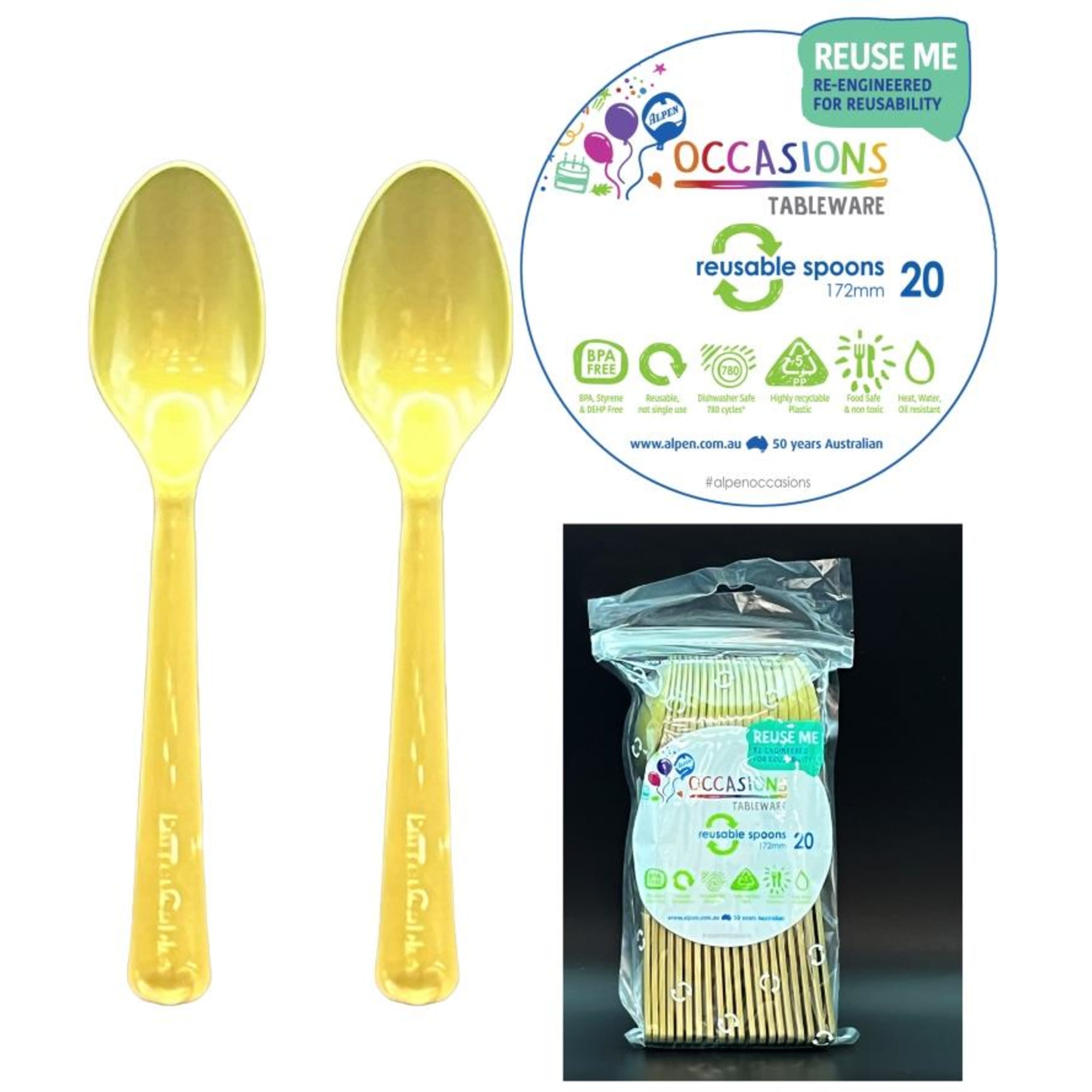 Occasions Gold Spoon (20 Pack)