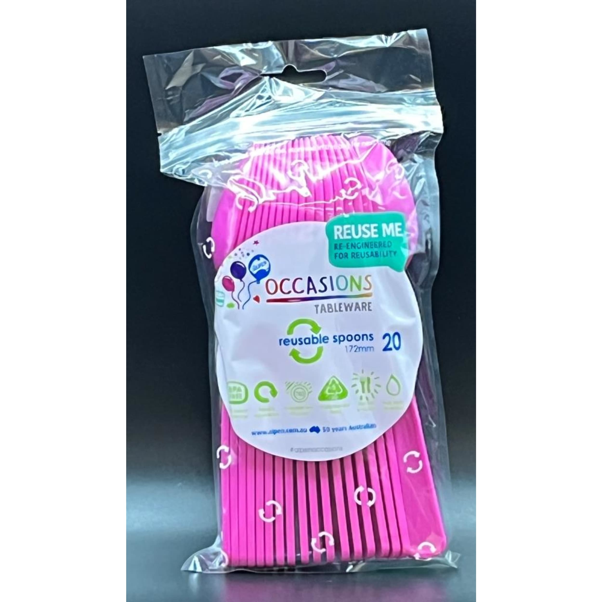 Occasions Magenta Spoon (20 Pack)