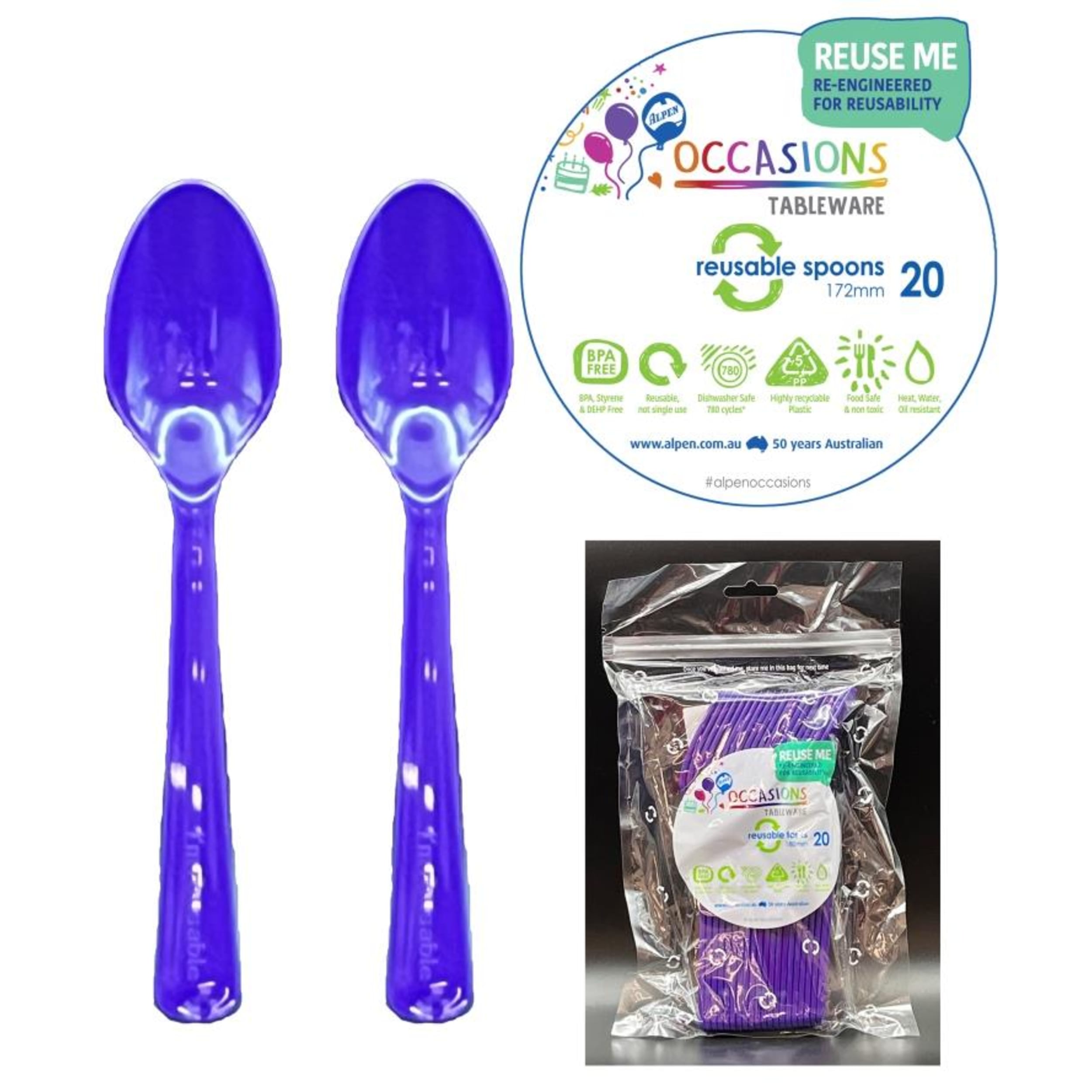 Occasions Purple Spoon (20 Pack)