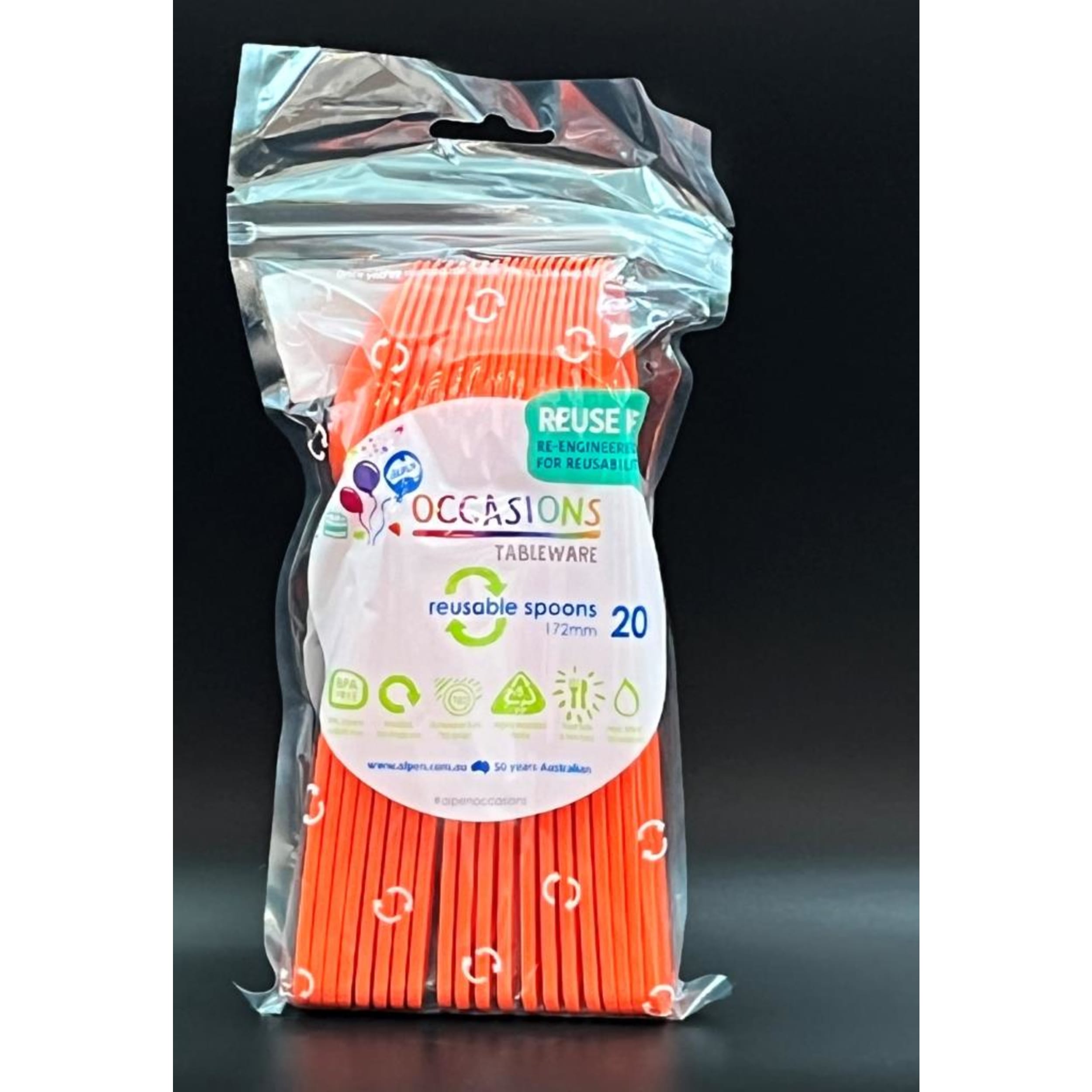 Occasions Orange Spoon (20 Pack)
