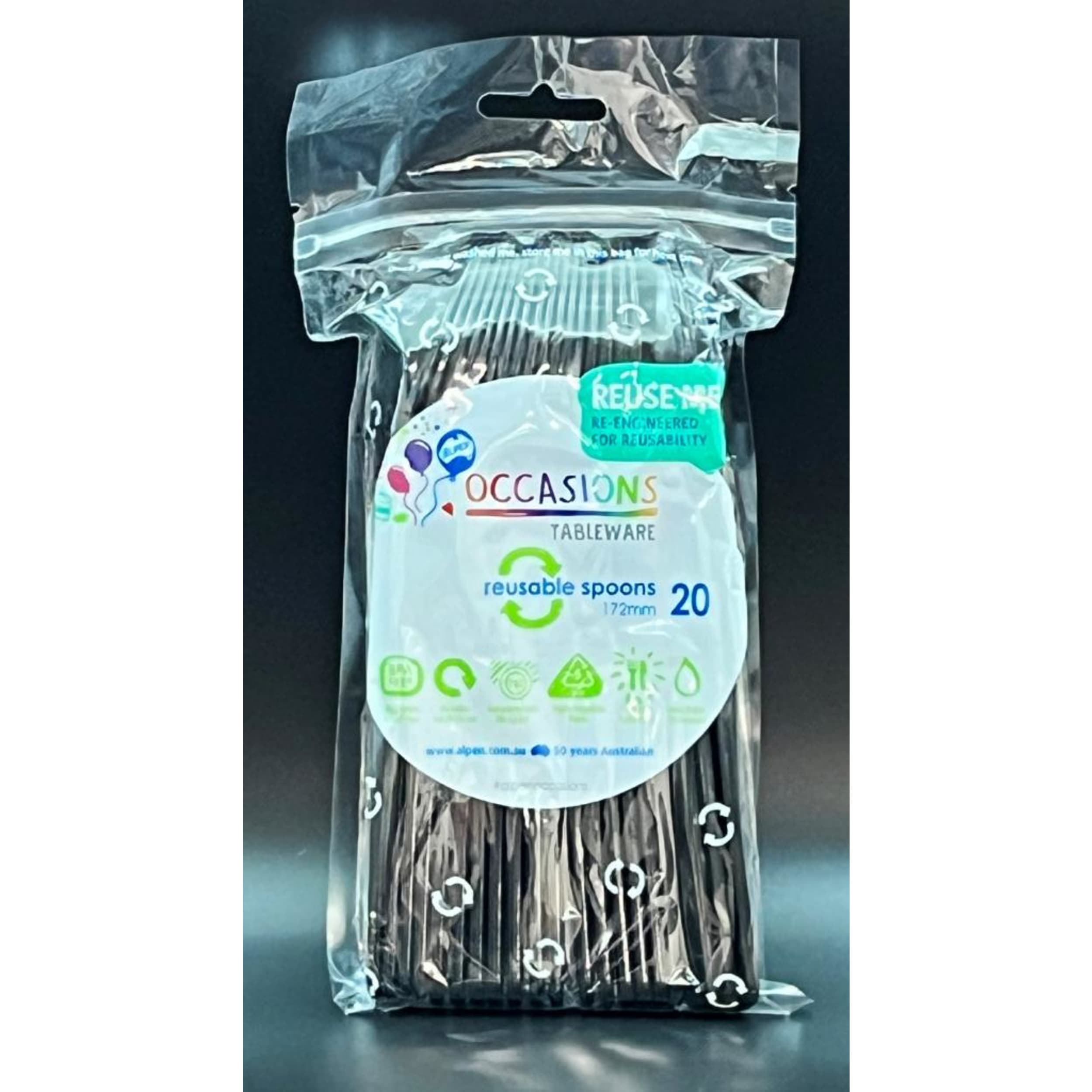 Occasions Black Spoon (20 Pack)