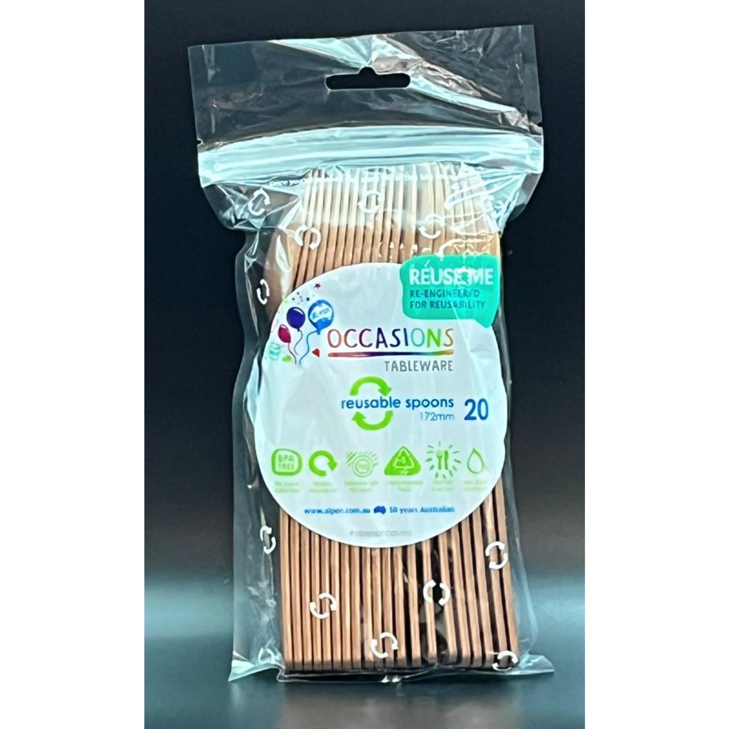 Occasions Rose Gold Spoon (20 Pack)