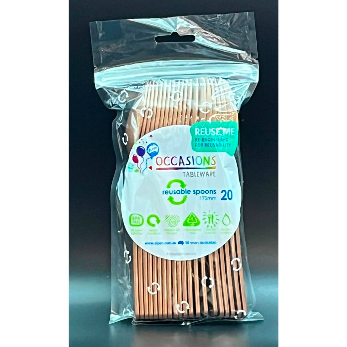 Occasions Rose Gold Spoon (20 Pack)