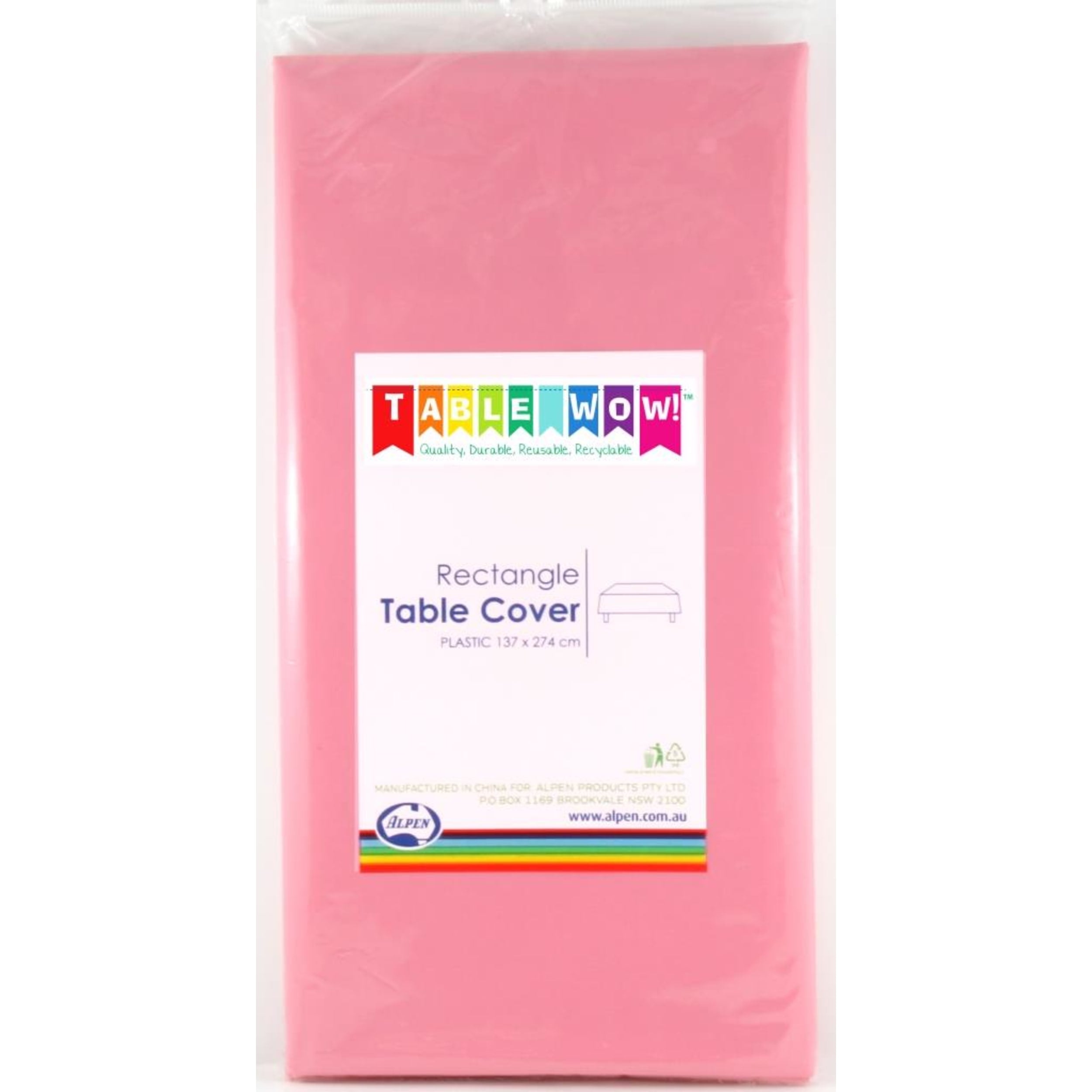 TableWow! Light Pink Rectangle Tablecover