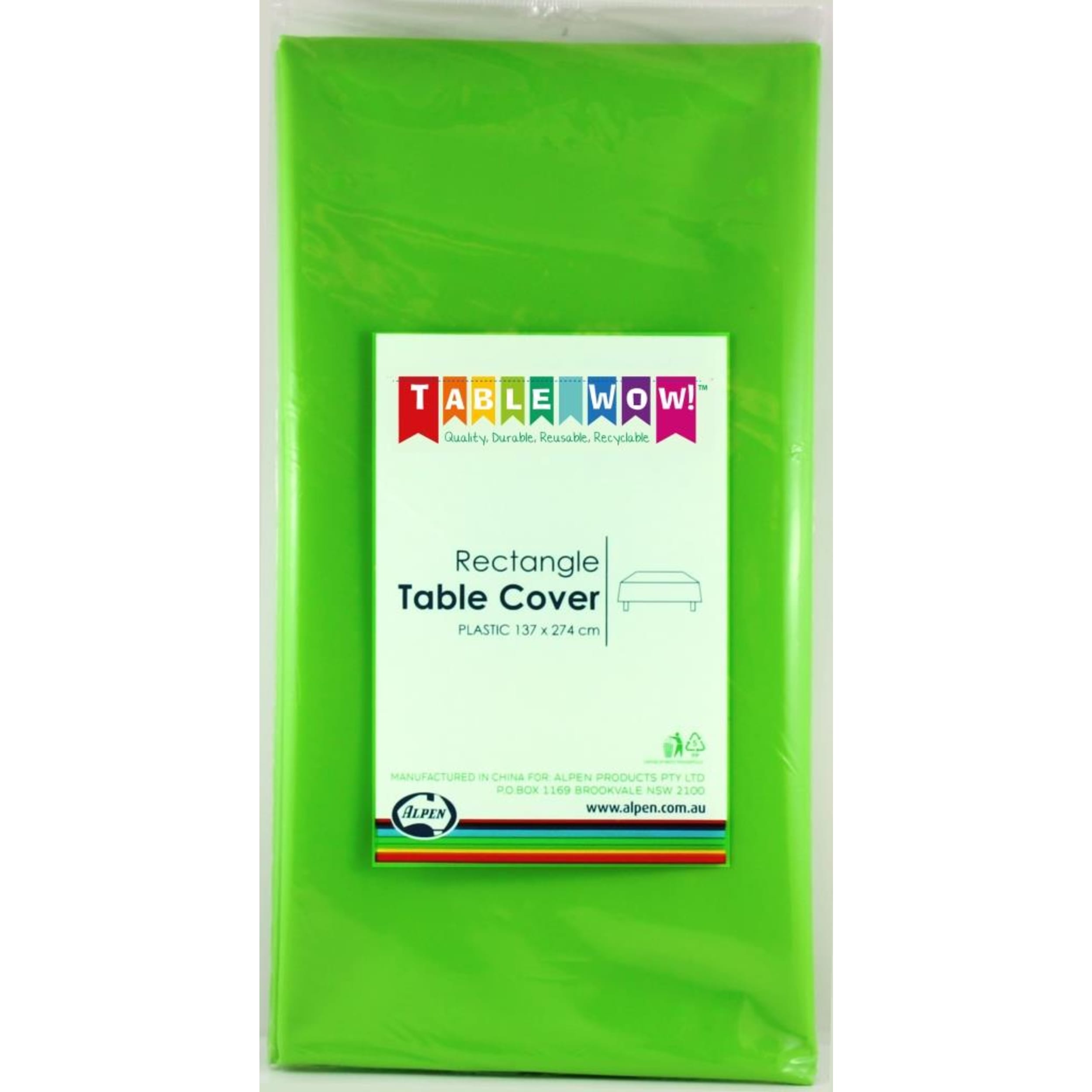 TableWow! Lime Rectangle Tablecover