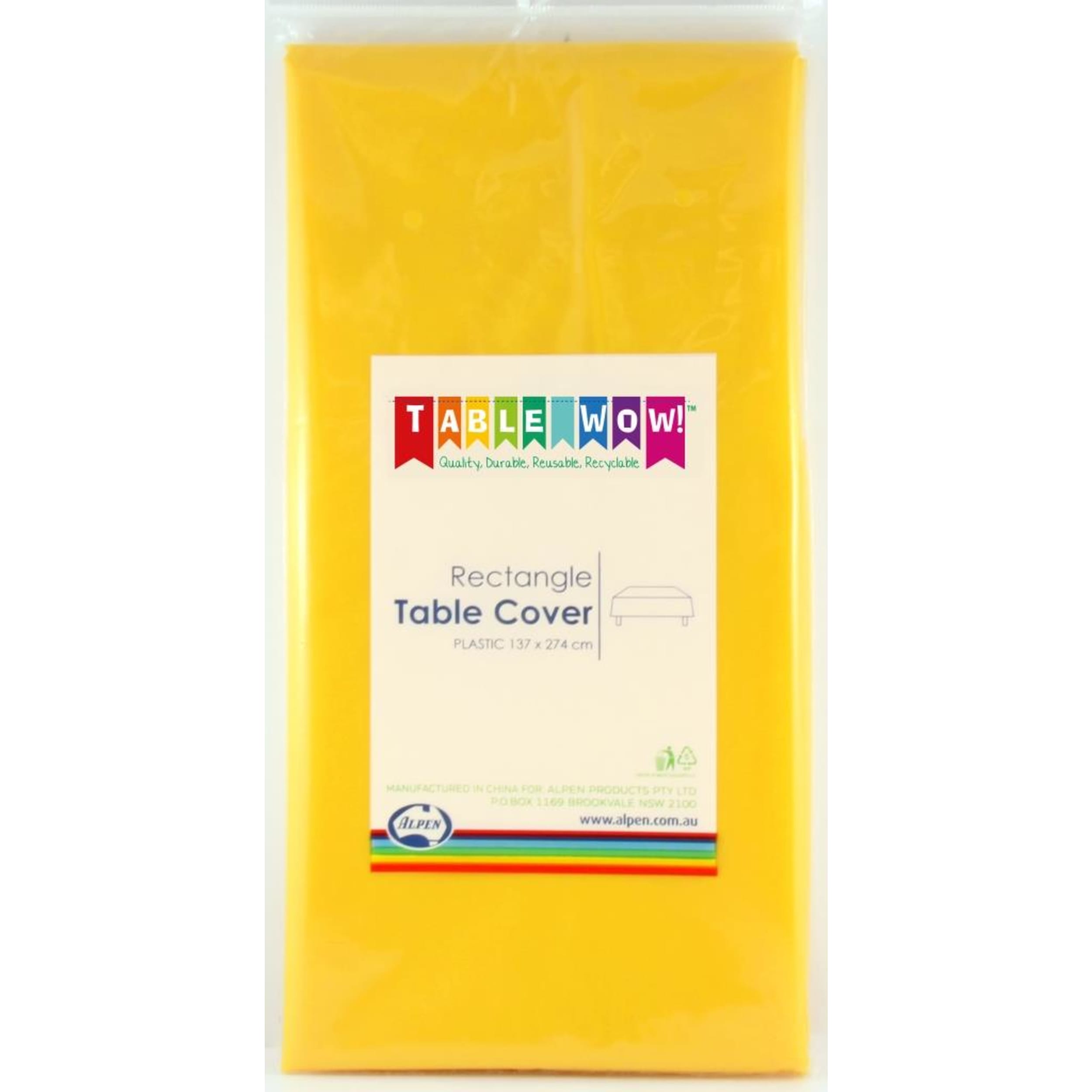 TableWow! Yellow Rectangle Tablecover
