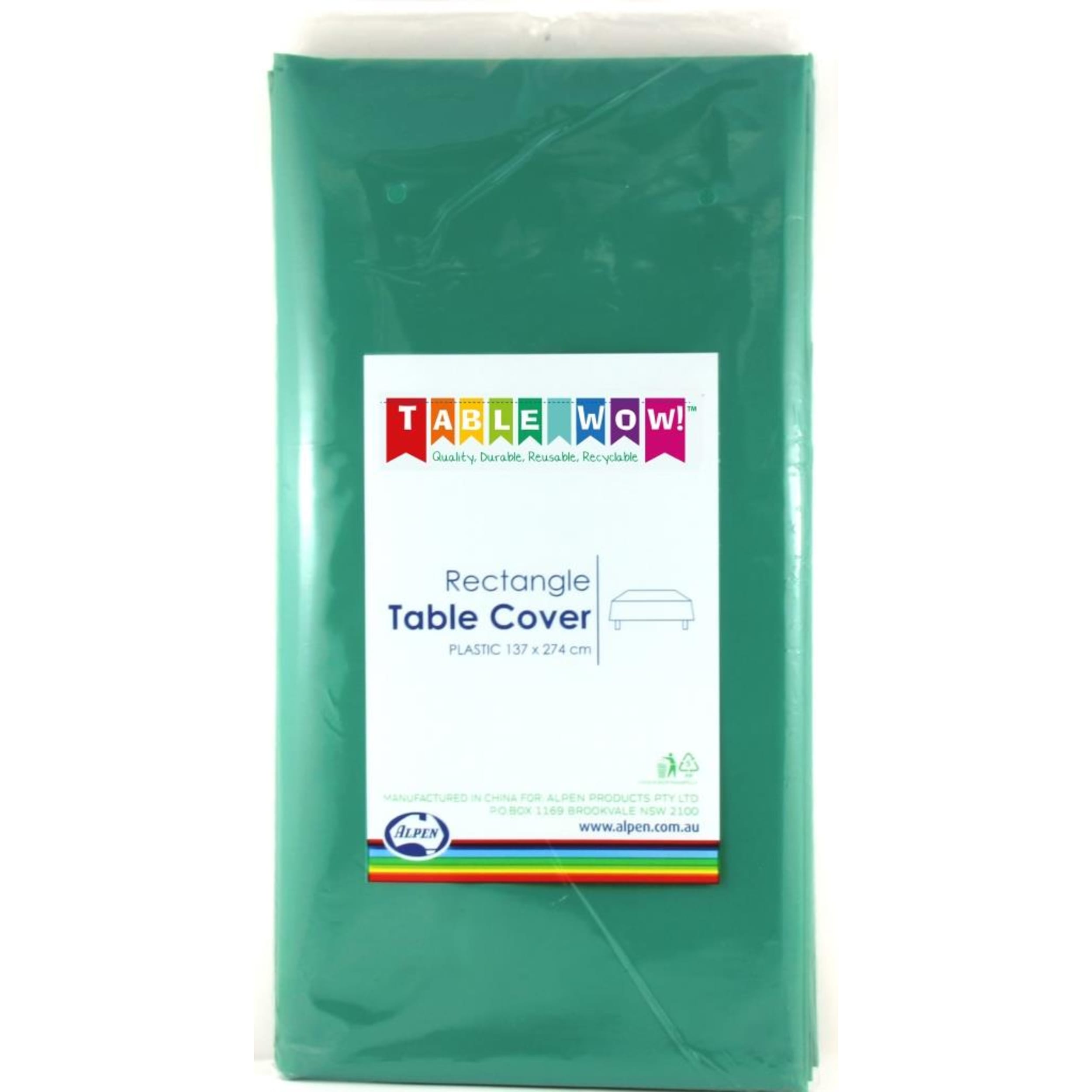 TableWow! Green Rectangle Tablecover
