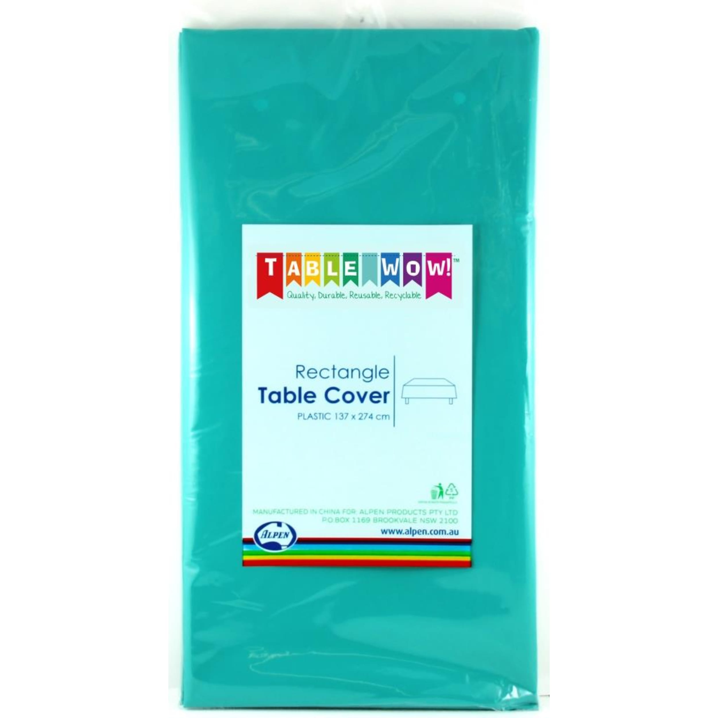 TableWow! Teal Rectangle Tablecover