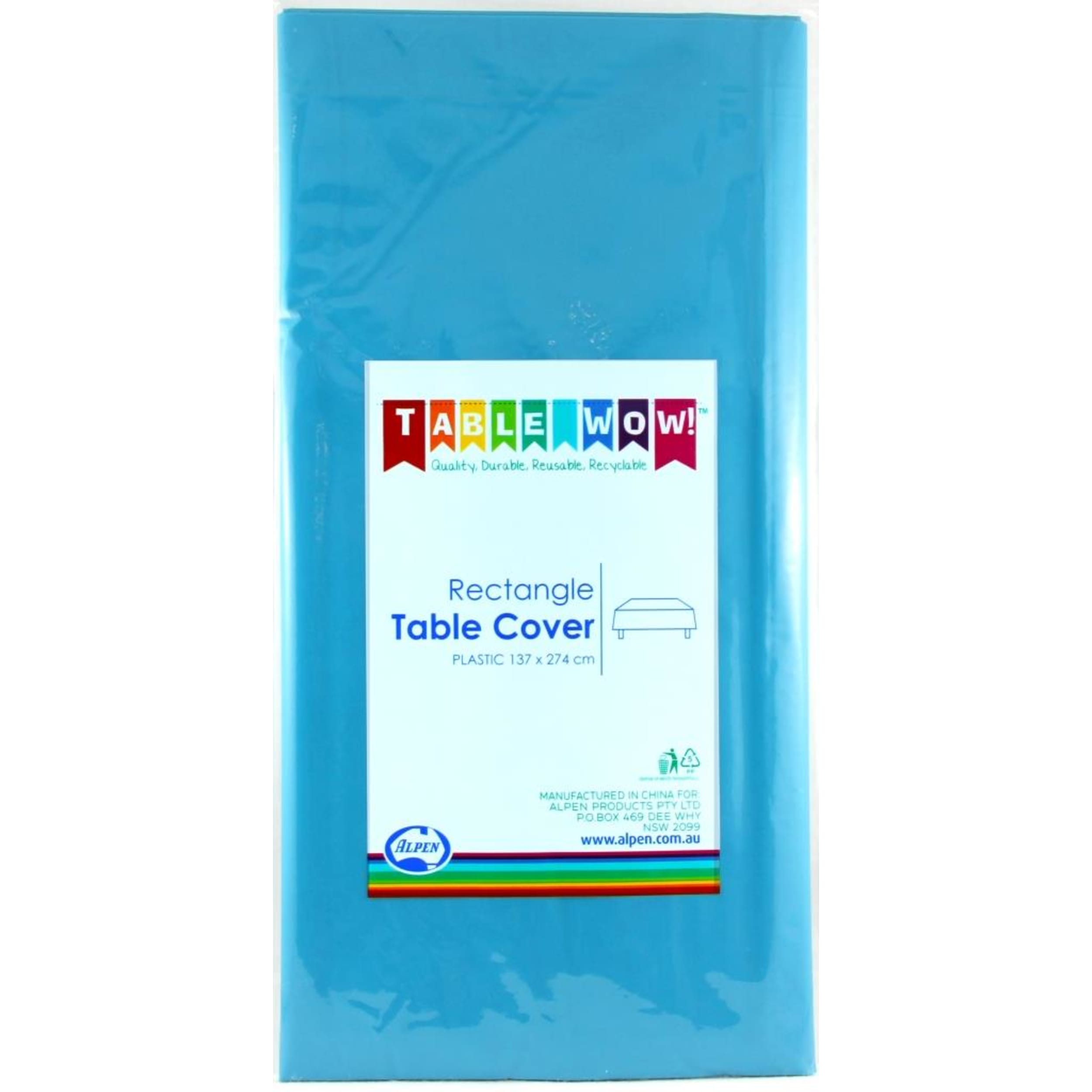 TableWow! Azure Blue Rectangle Tablecover