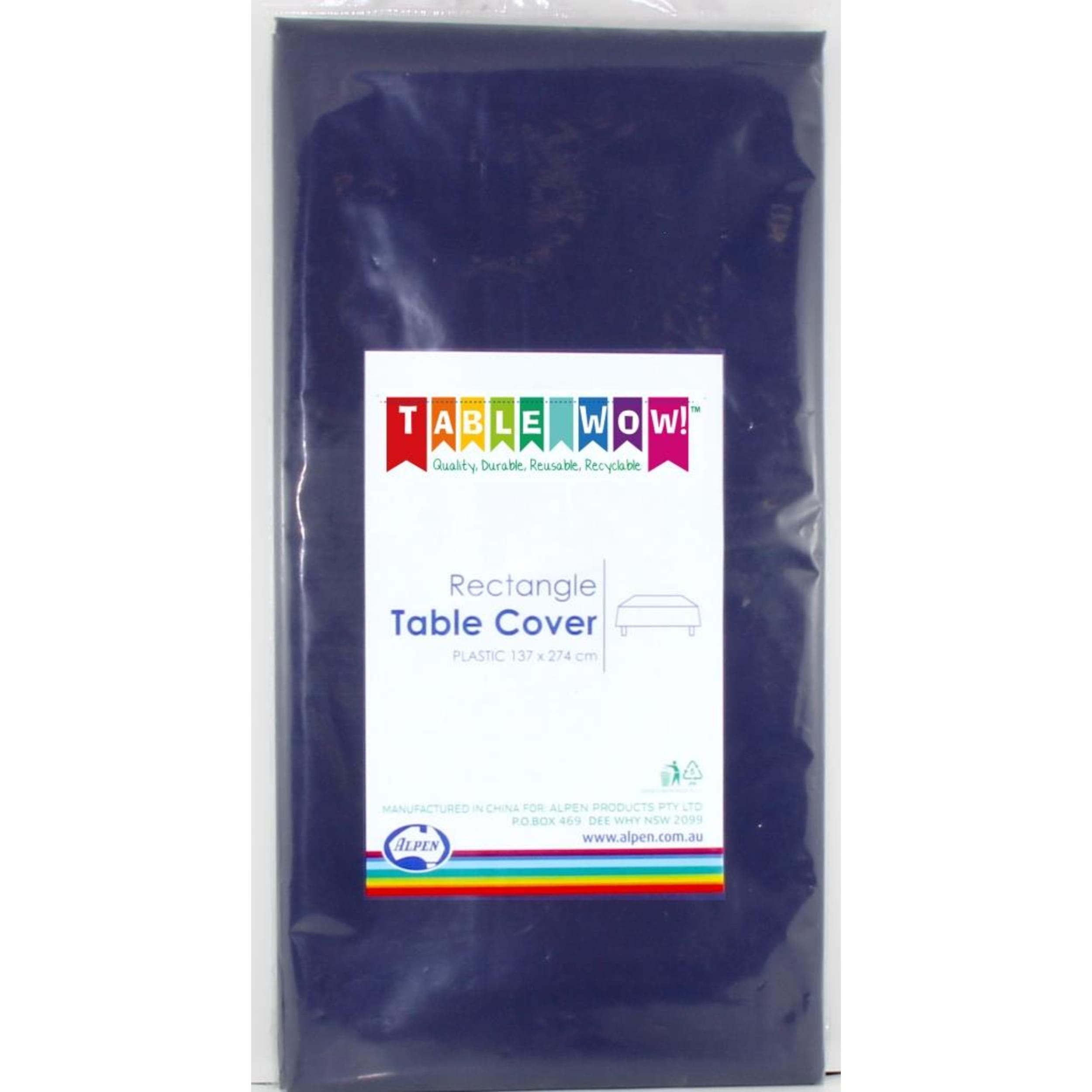 TableWow! Navy Blue Rectangle Tablecover