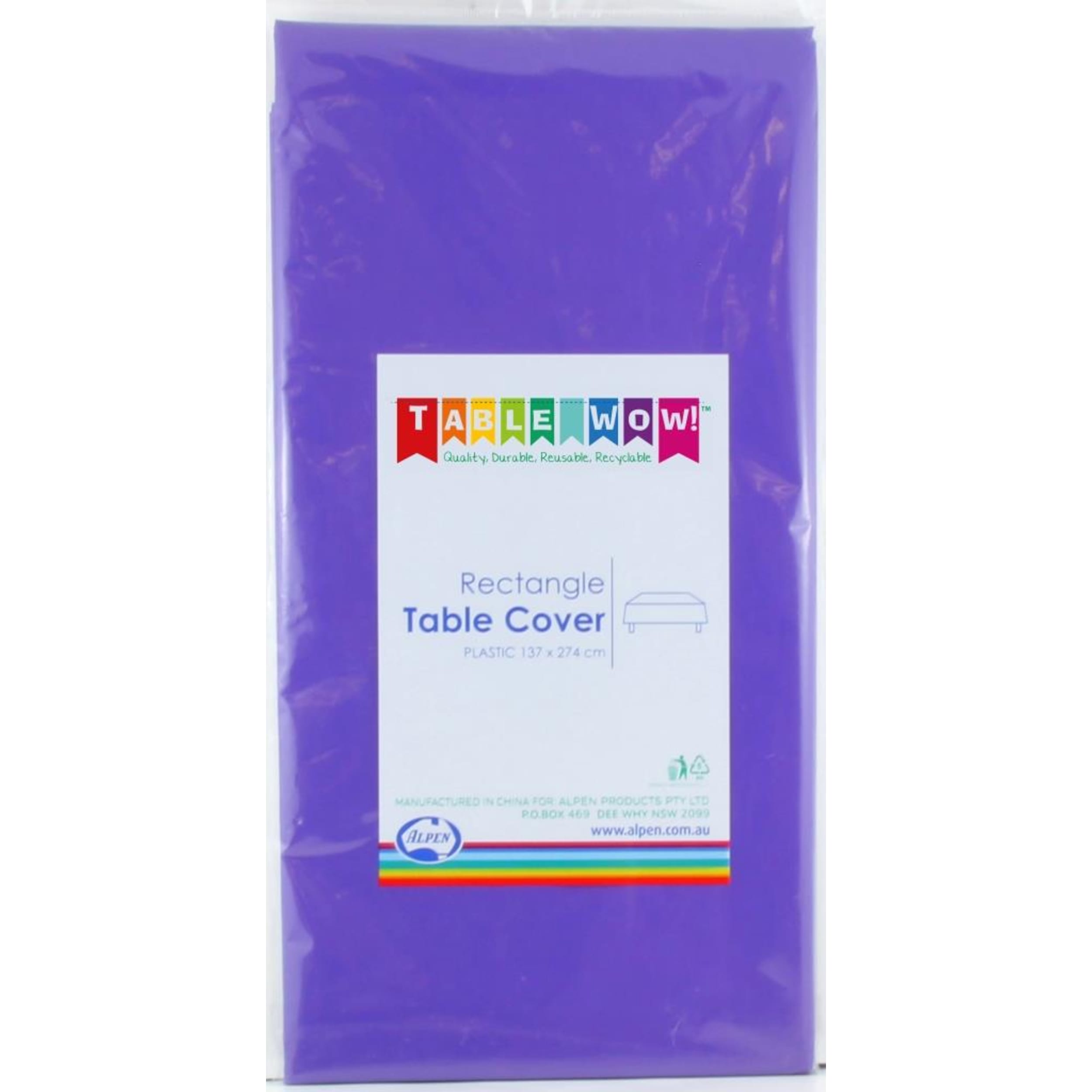 TableWow! Purple Rectangle Tablecover