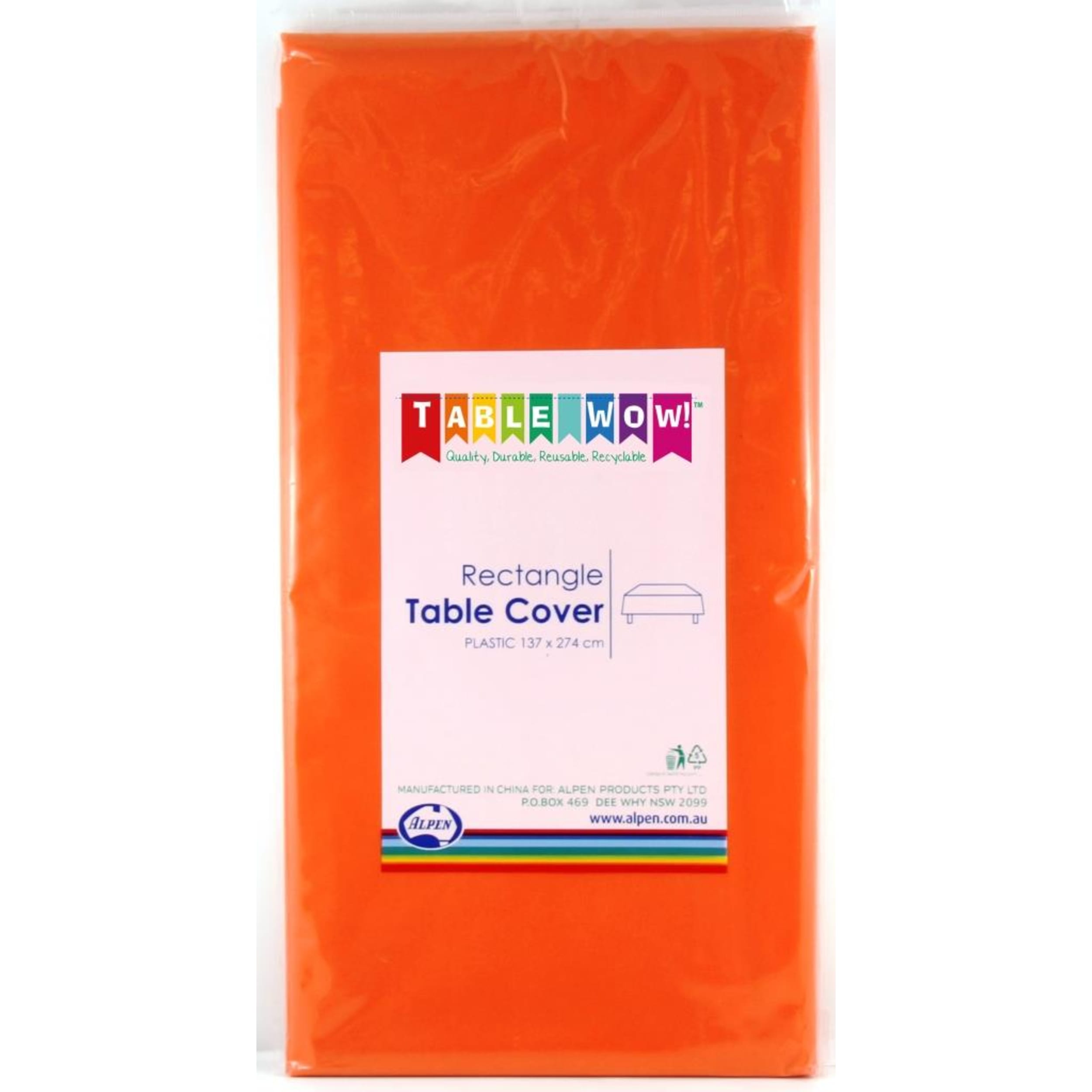 TableWow! Orange Rectangle Tablecover