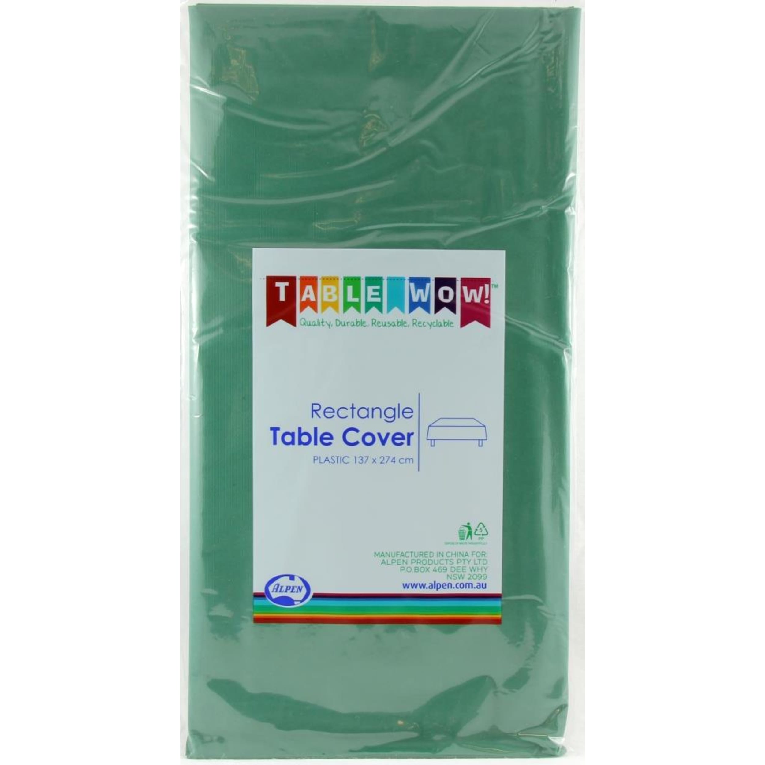 TableWow! Hunter Green Rectangle Tablecover