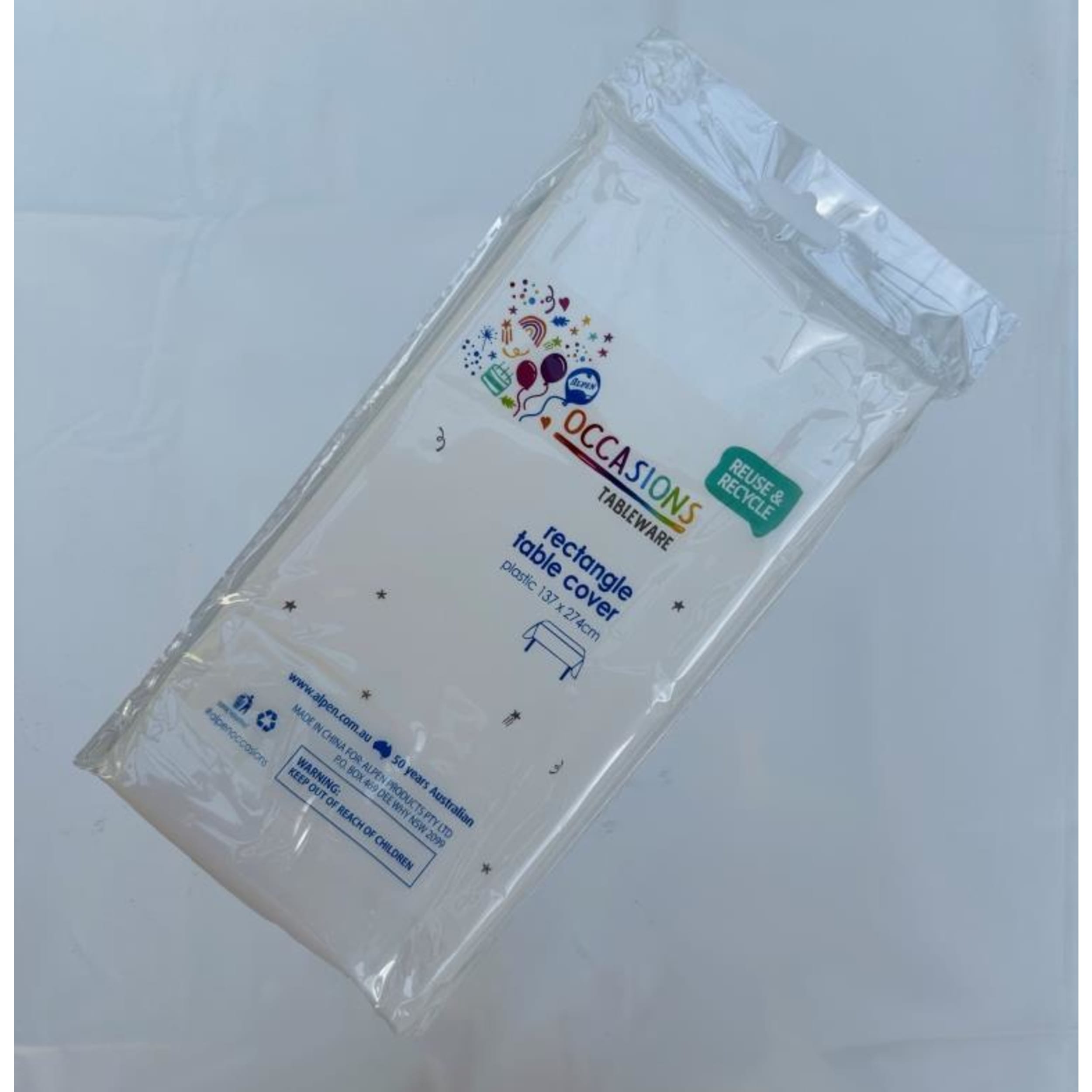 TableWow! White Compact Rectangle Tablecover 137x274cm
